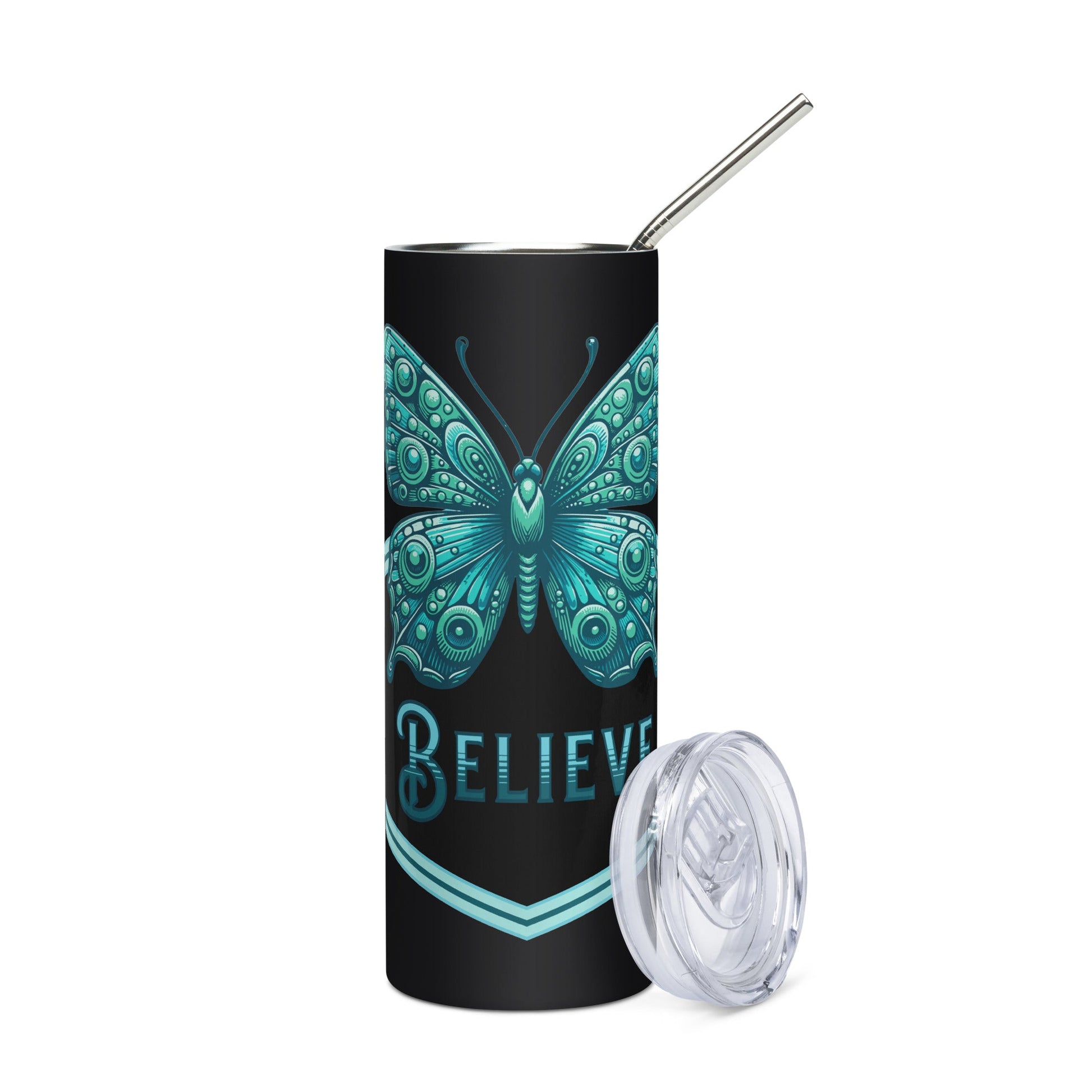 Believe - Butterfly II Stainless Steel Tumbler - Steel Tumbler - Discovery Co.