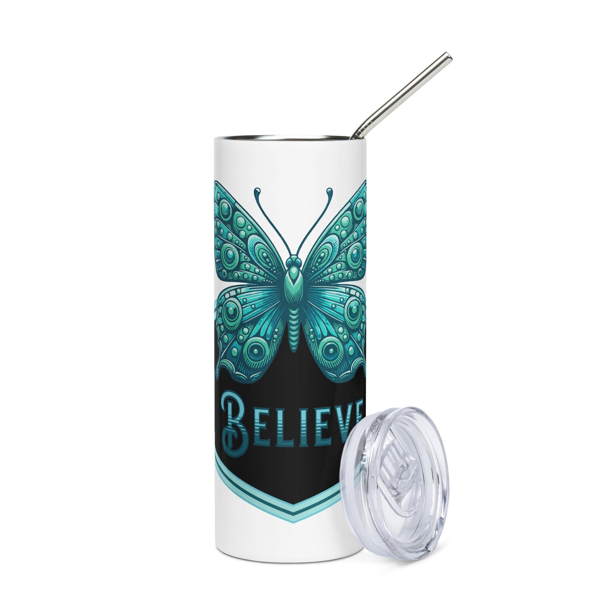 Believe - Butterfly II Stainless Steel Tumbler - Steel Tumbler - Discovery Co.