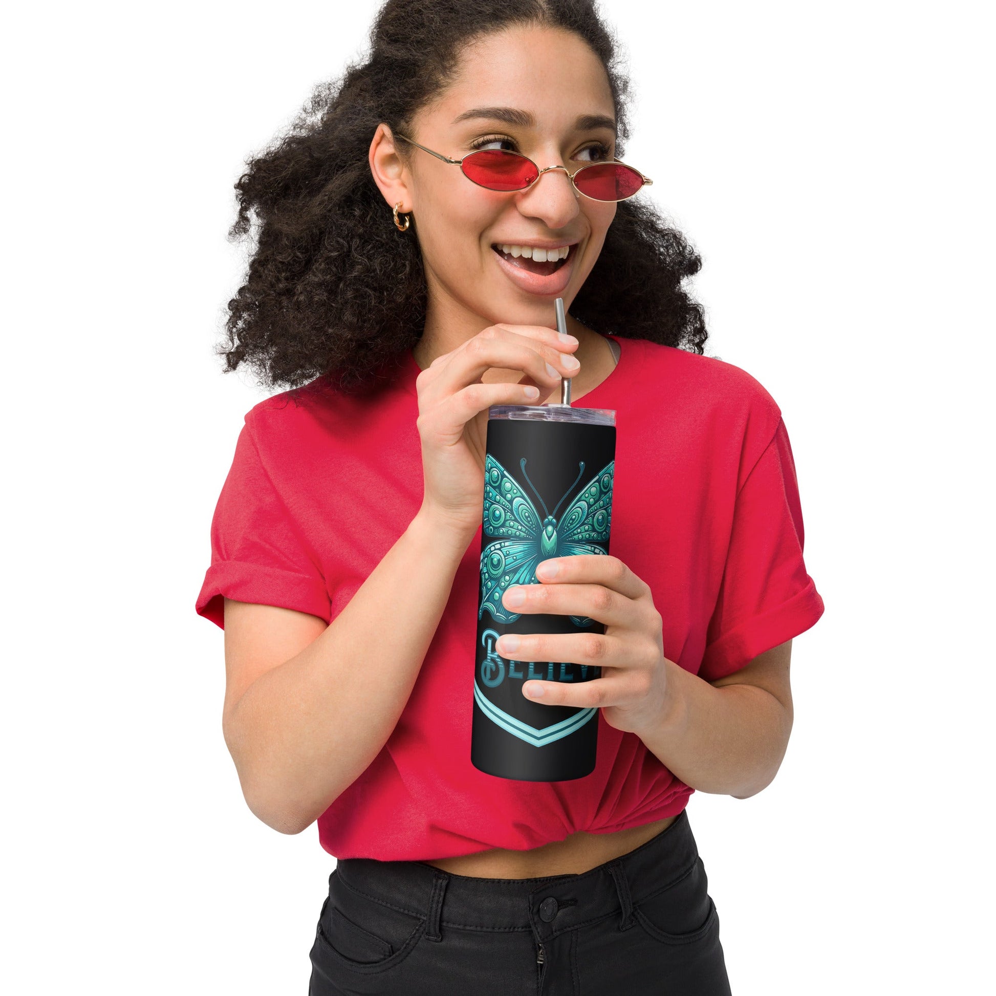 Believe - Butterfly II Stainless Steel Tumbler - Steel Tumbler - Discovery Co.