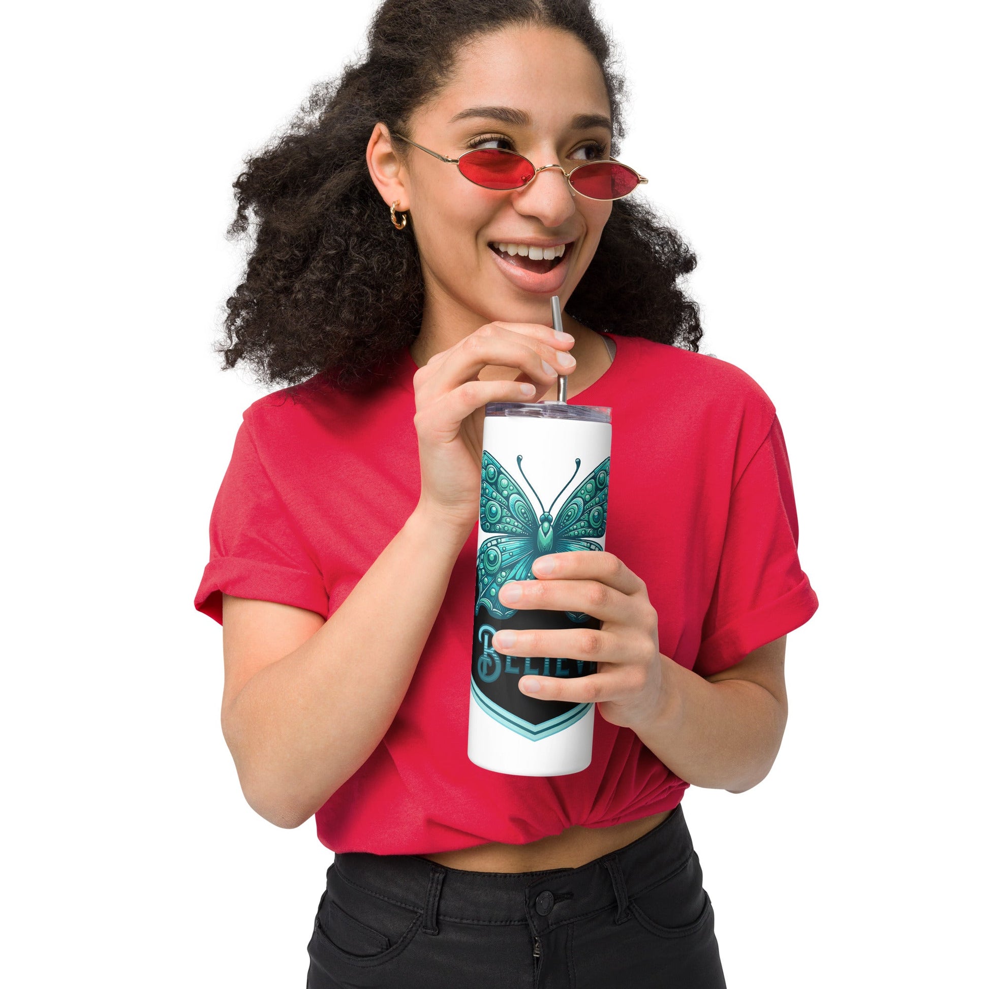 Believe - Butterfly II Stainless Steel Tumbler - Steel Tumbler - Discovery Co.