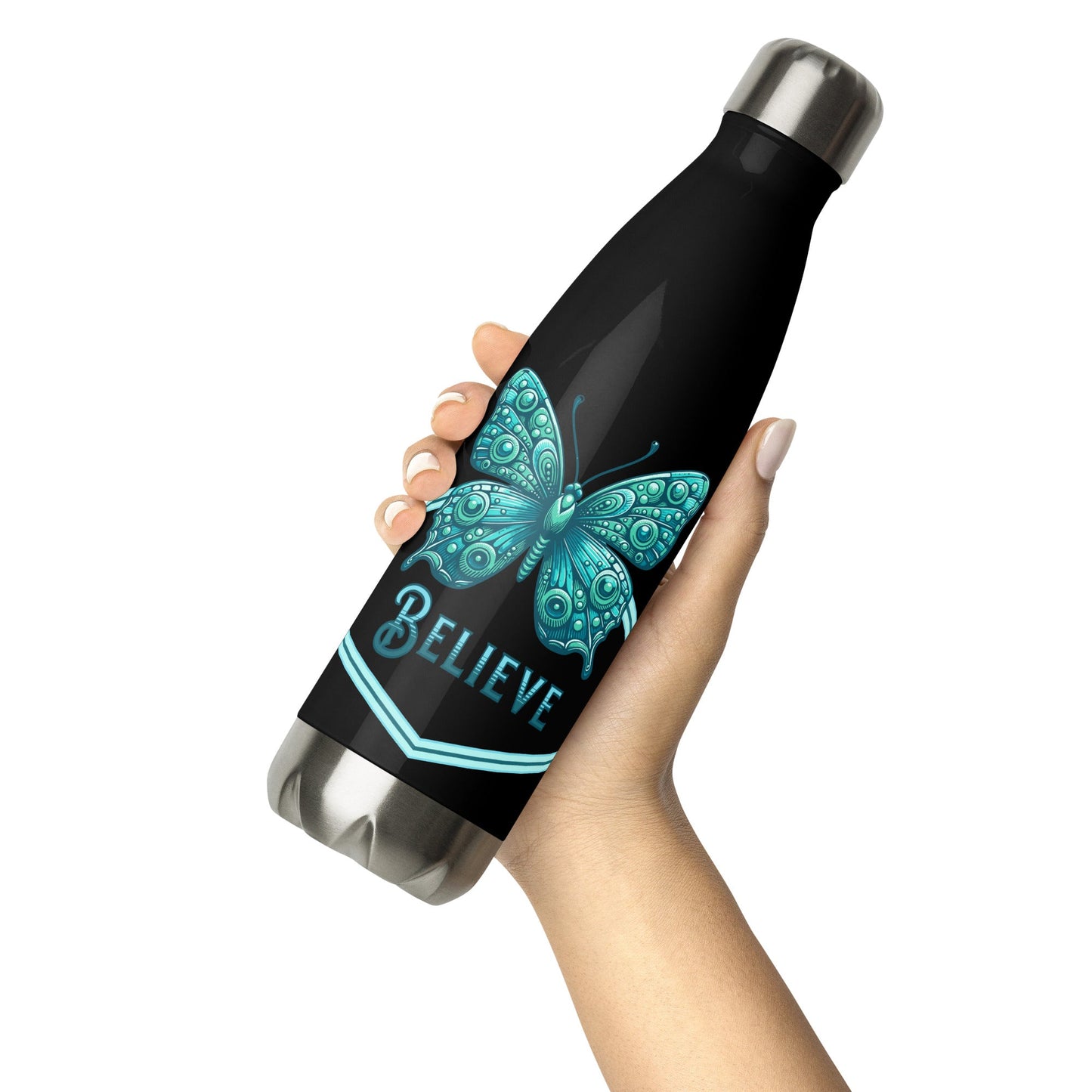 Believe - Butterfly II Stainless Steel Water Bottle - Stainless Steel Water Bottle - Discovery Co.
