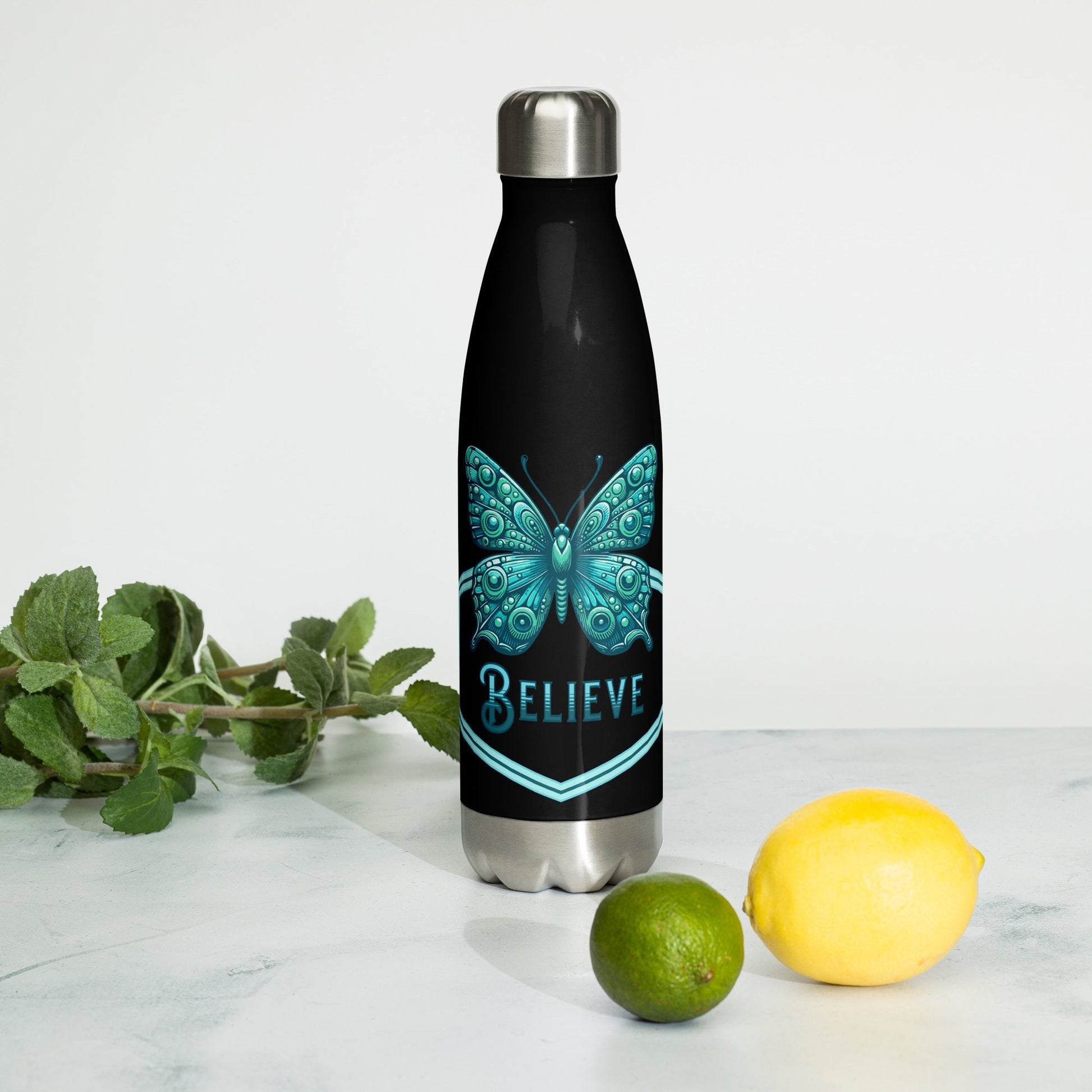 Believe - Butterfly II Stainless Steel Water Bottle - Stainless Steel Water Bottle - Discovery Co.