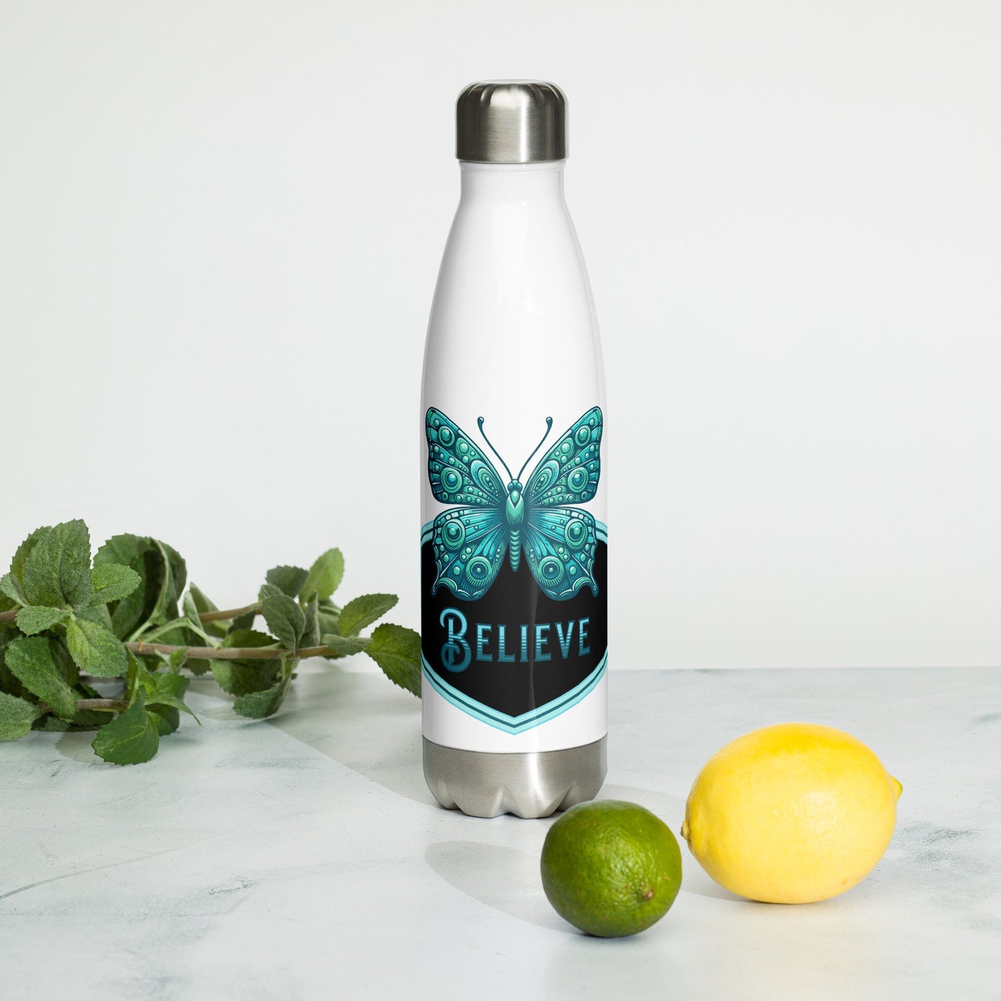 Believe - Butterfly II Stainless Steel Water Bottle - Stainless Steel Water Bottle - Discovery Co.
