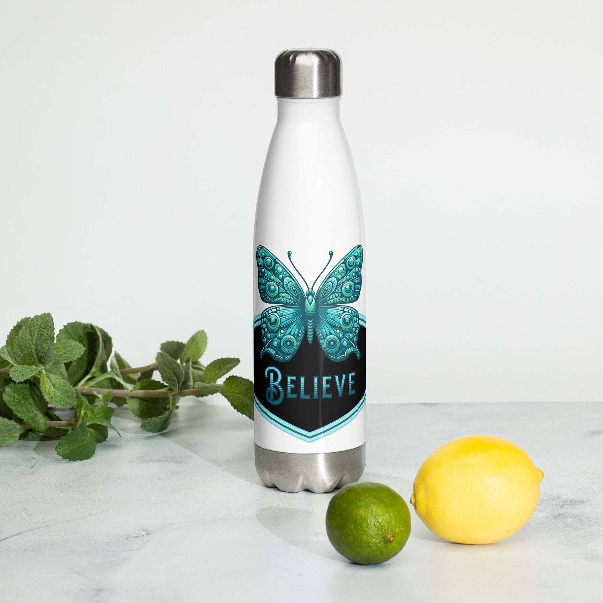 Believe - Butterfly II Stainless Steel Water Bottle - Stainless Steel Water Bottle - Discovery Co.
