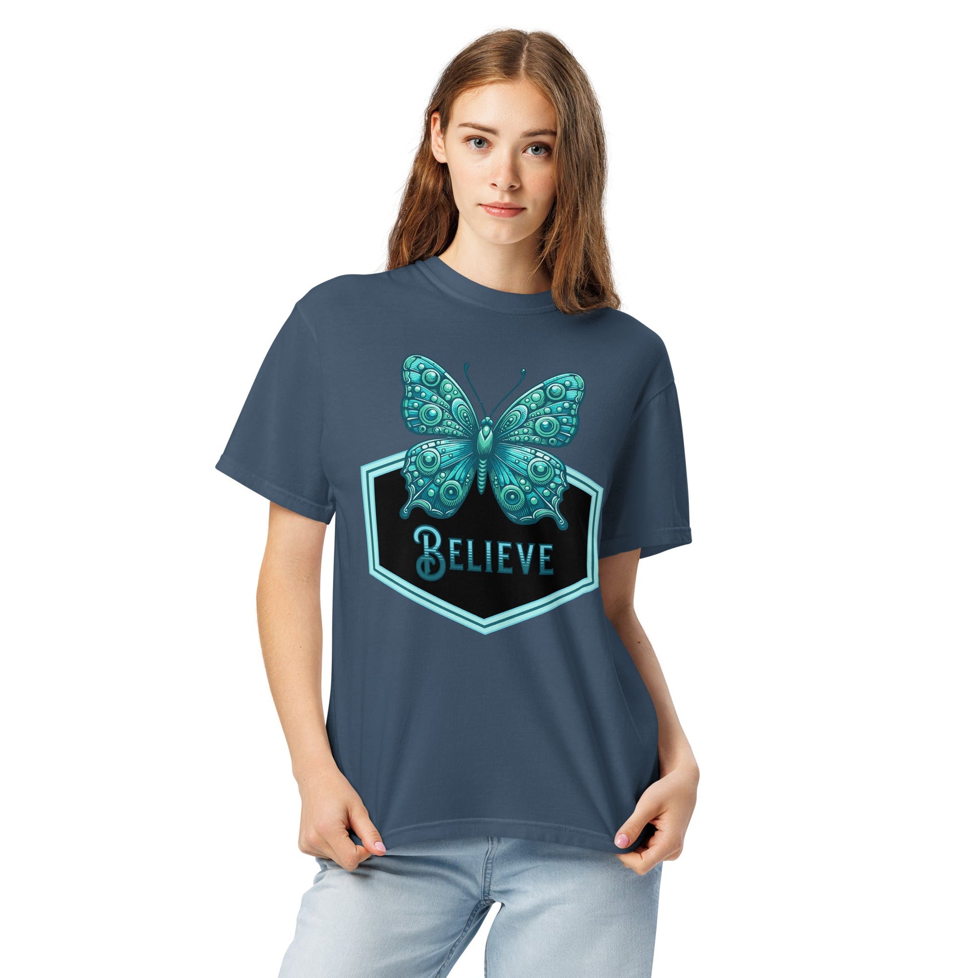 Believe - Butterfly II Women's (Unisex) Premium Tee - Women's Shirts - Discovery Co.