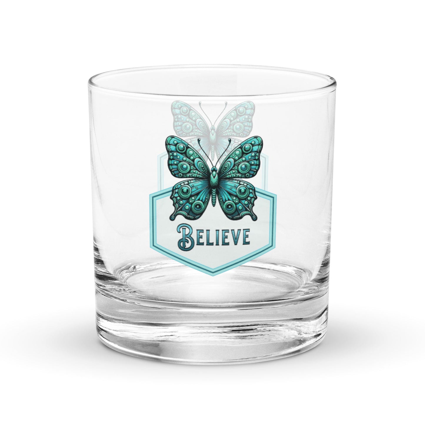 Believe - Butterfly Rocks Glass - Rocks Glass - Discovery Co.