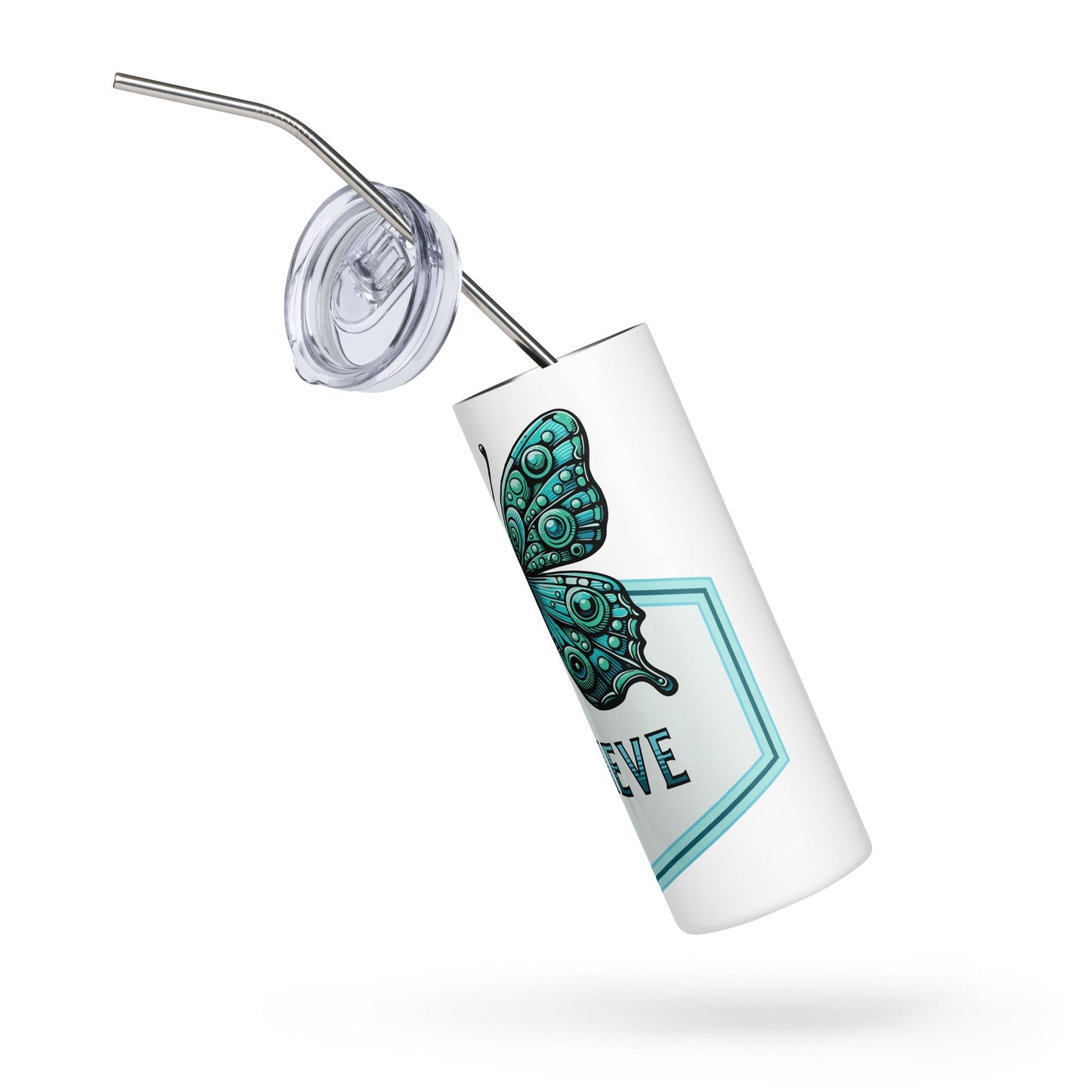 Believe - Butterfly Stainless Steel Tumbler - Steel Tumbler - Discovery Co.