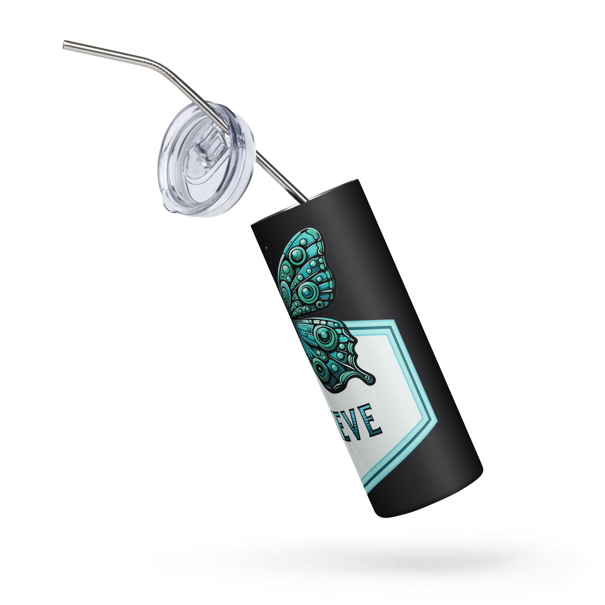 Believe - Butterfly Stainless Steel Tumbler - Steel Tumbler - Discovery Co.