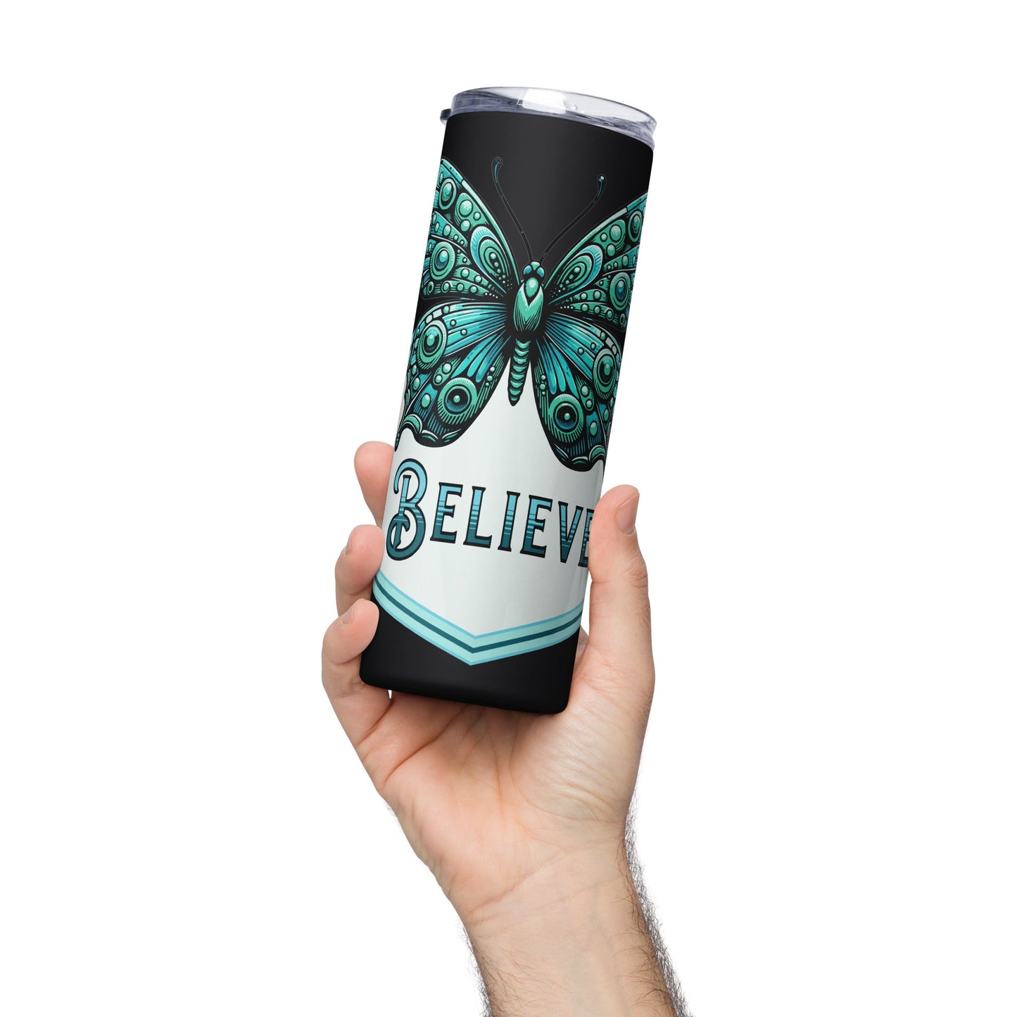 Believe - Butterfly Stainless Steel Tumbler - Steel Tumbler - Discovery Co.