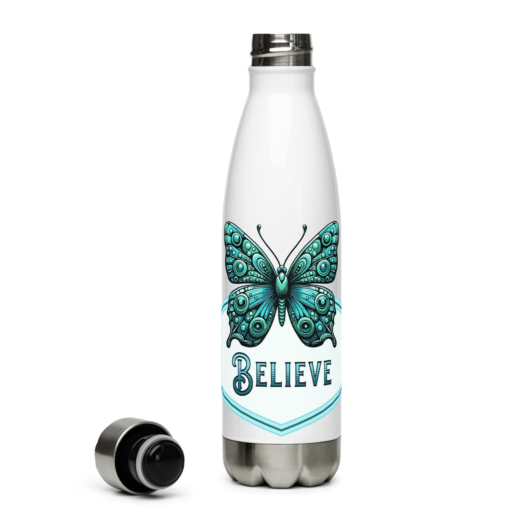 Believe - Butterfly Stainless Steel Water Bottle - Stainless Steel Water Bottle - Discovery Co.
