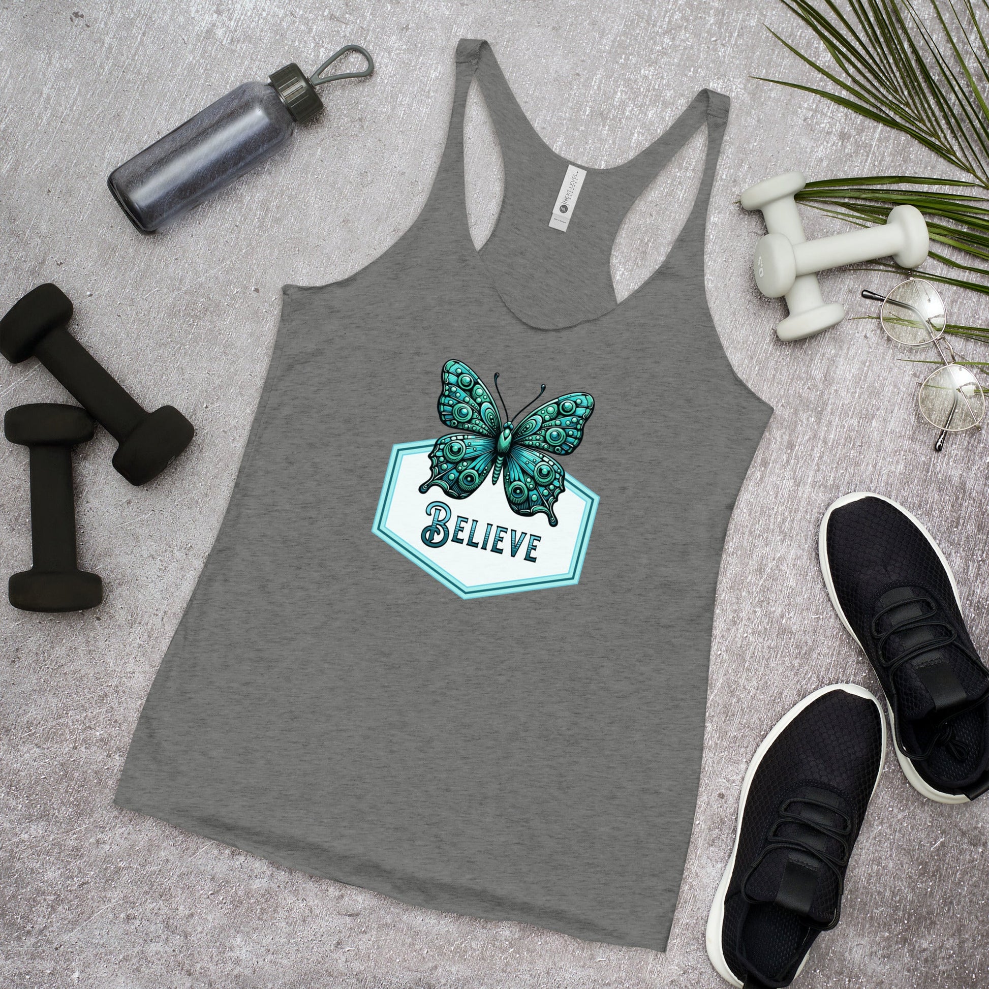 Believe - Butterfly Women's Racerback Tank - Women's Shirts - Discovery Co.