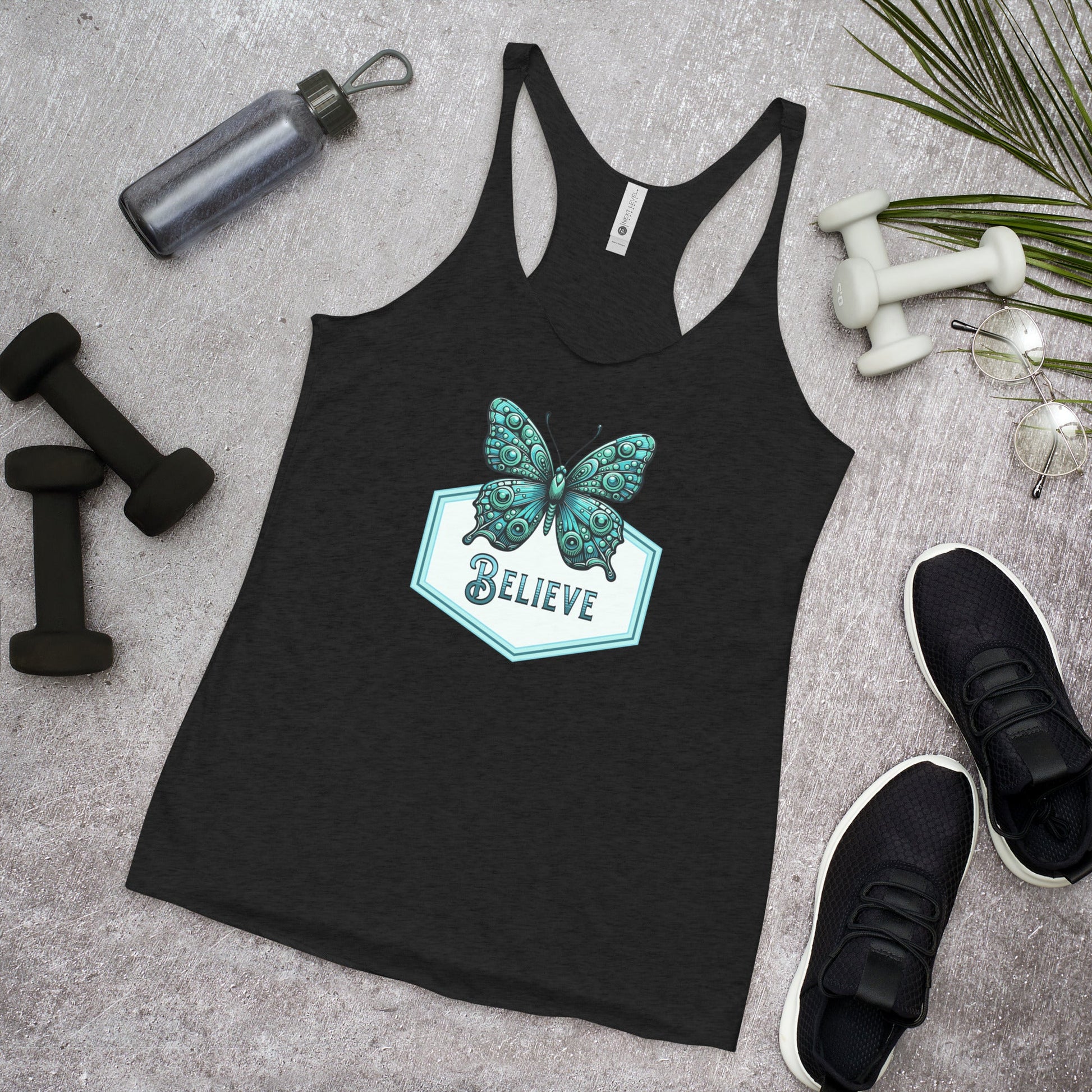 Believe - Butterfly Women's Racerback Tank - Women's Shirts - Discovery Co.