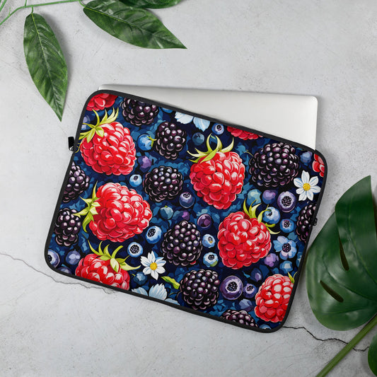Berries and Flowers Laptop Sleeve - Laptop Cases - Discovery Co.