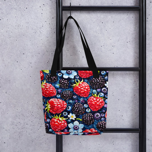 Berries and Flowers Tote Bag - Tote Bags - Discovery Co.