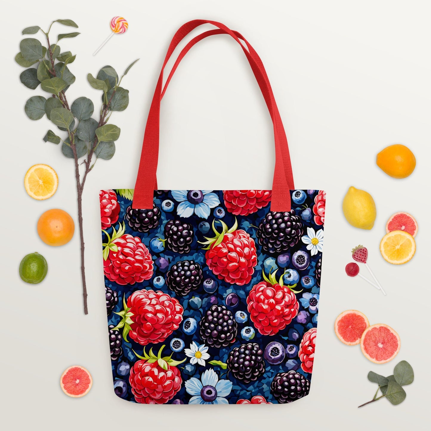 Berries and Flowers Tote Bag - Tote Bags - Discovery Co.