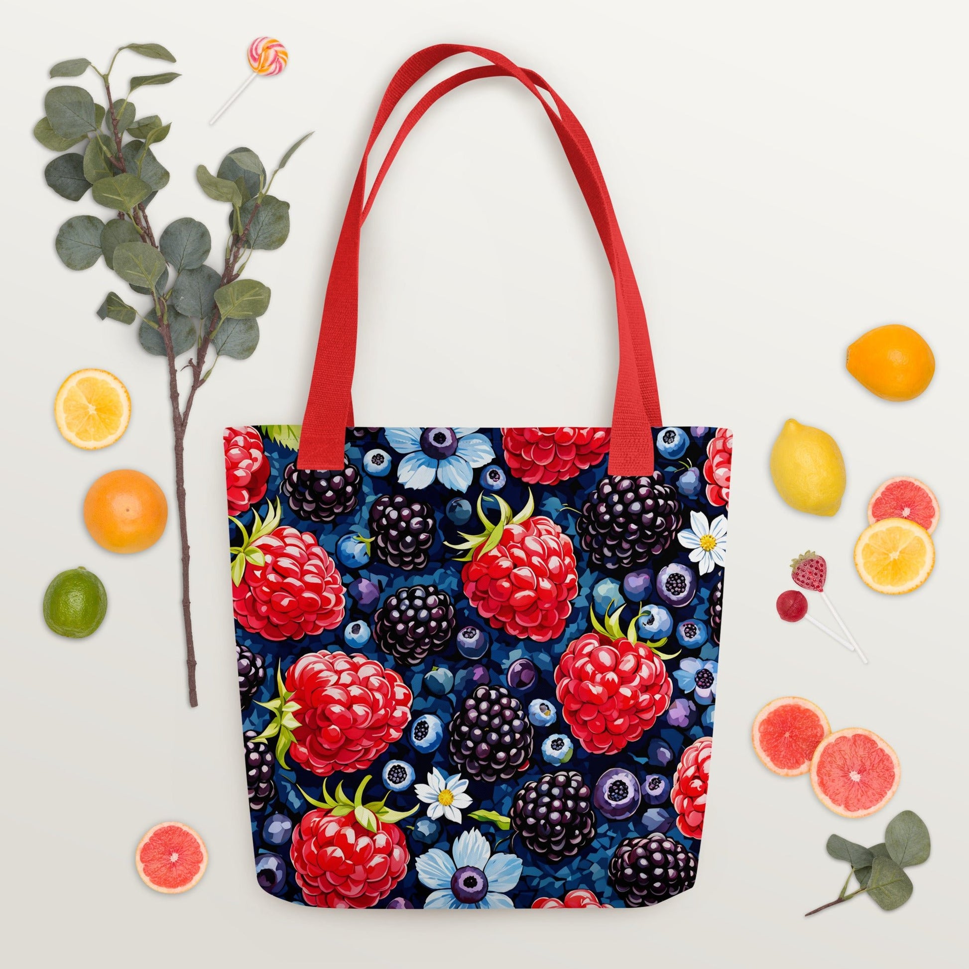 Berries and Flowers Tote Bag - Tote Bags - Discovery Co.