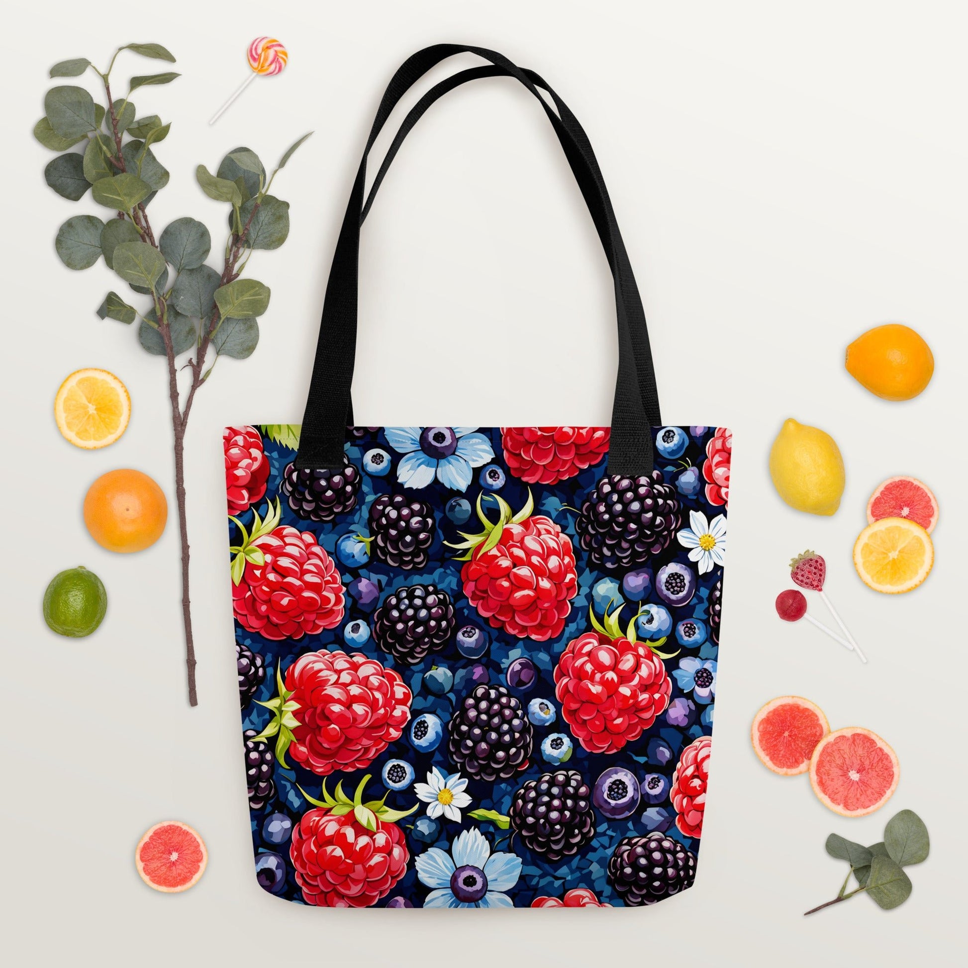 Berries and Flowers Tote Bag - Tote Bags - Discovery Co.