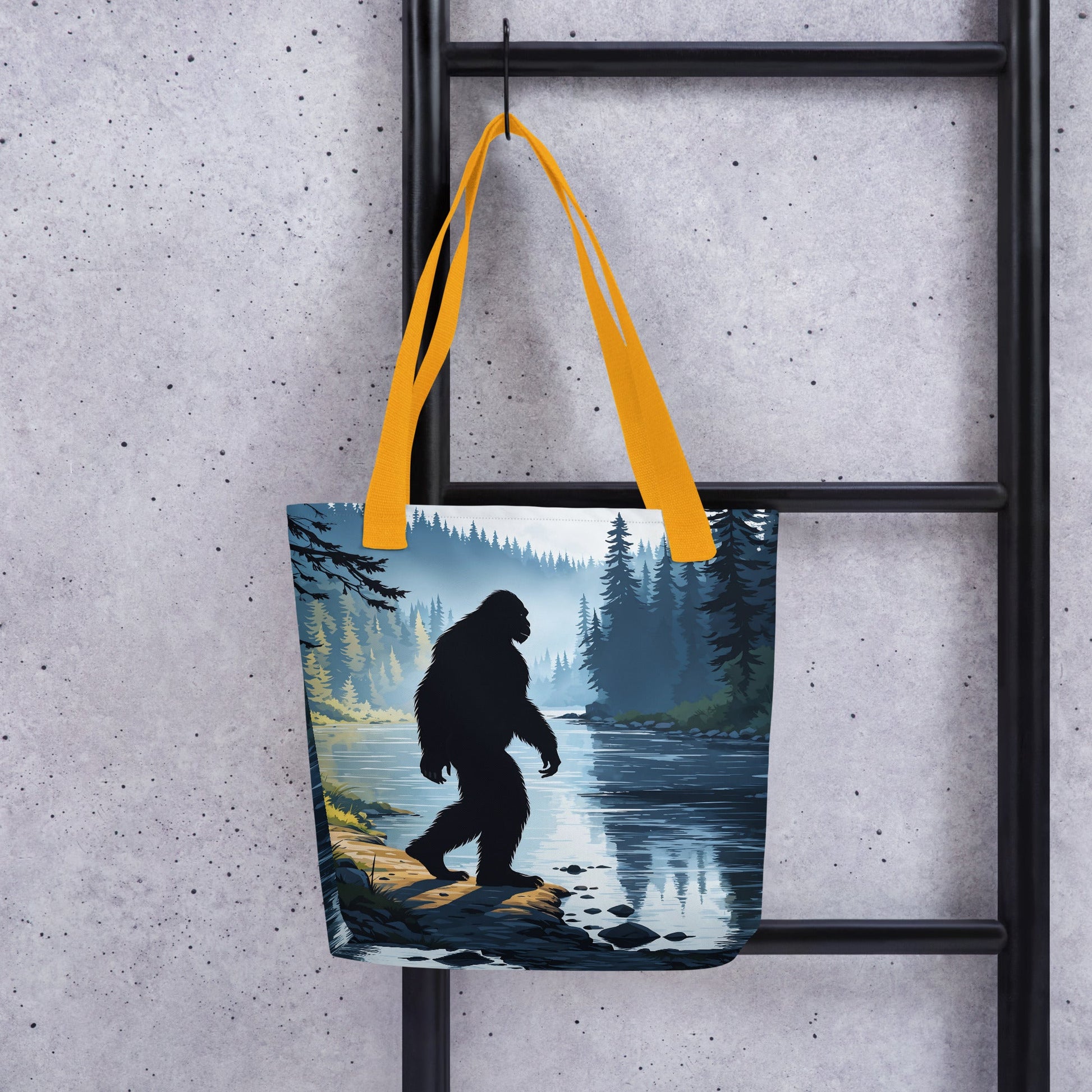 Big Foot By The River Tote Bag - Tote Bags - Discovery Co.