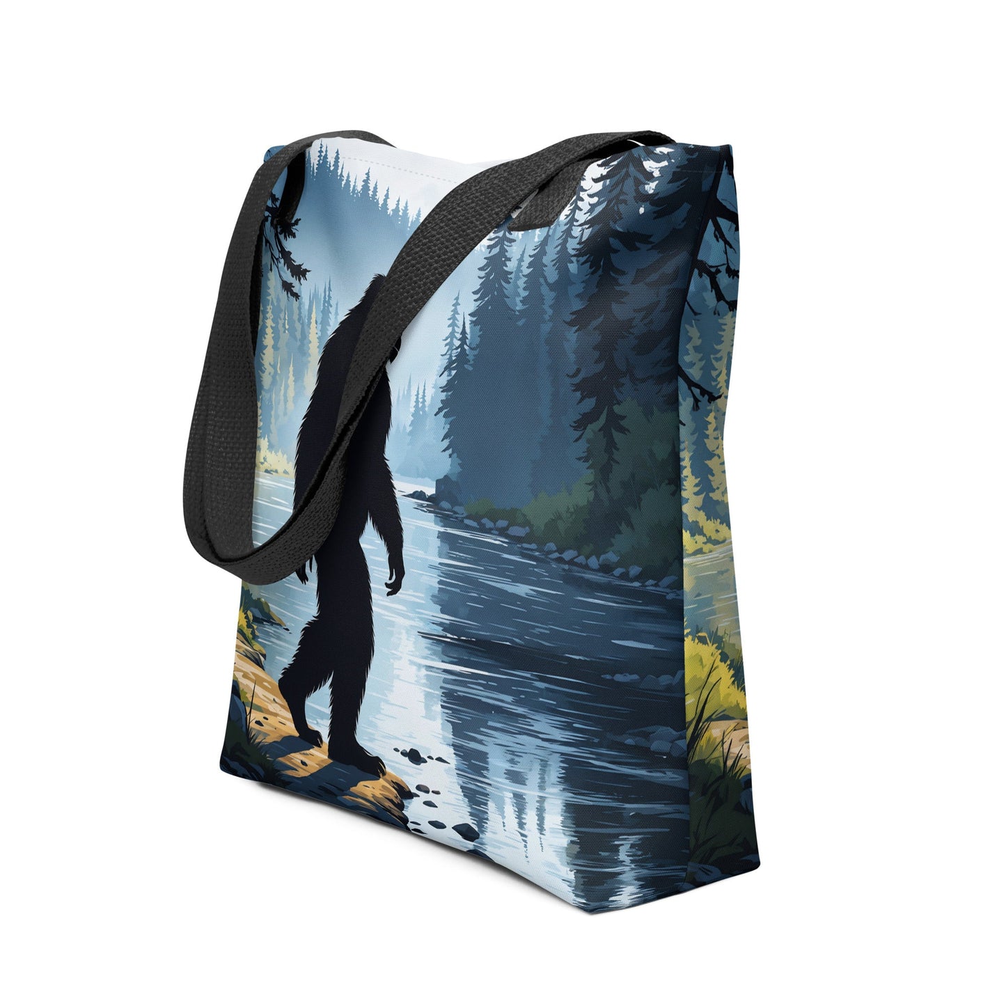 Big Foot By The River Tote Bag - Tote Bags - Discovery Co.