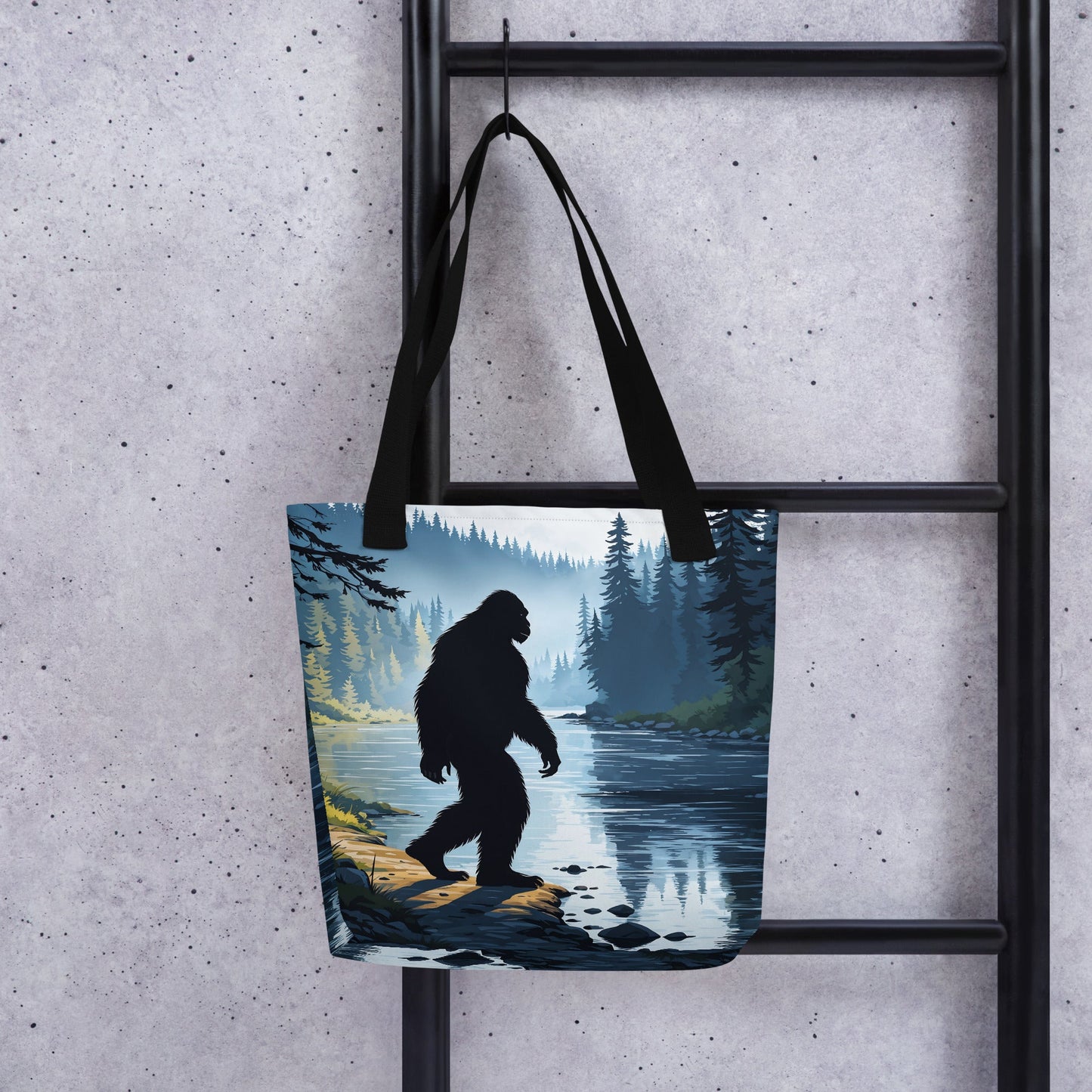 Big Foot By The River Tote Bag - Tote Bags - Discovery Co.