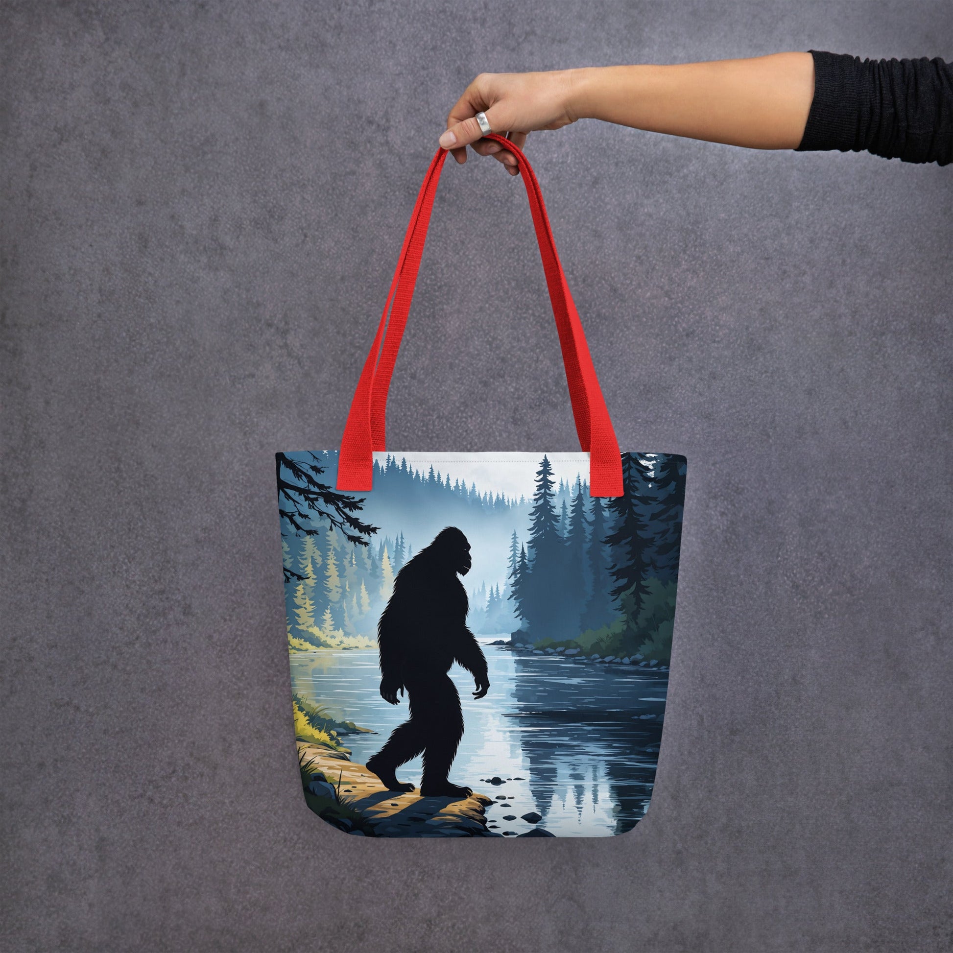 Big Foot By The River Tote Bag - Tote Bags - Discovery Co.