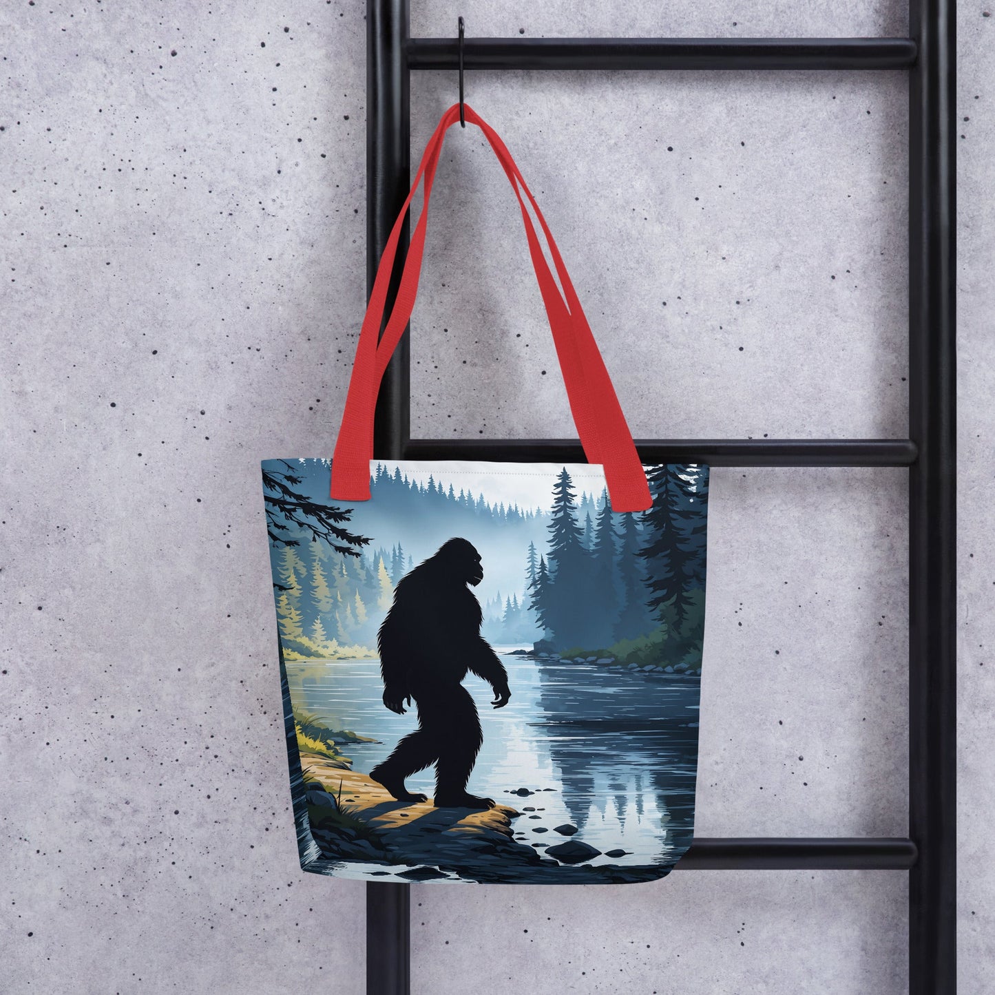 Big Foot By The River Tote Bag - Tote Bags - Discovery Co.