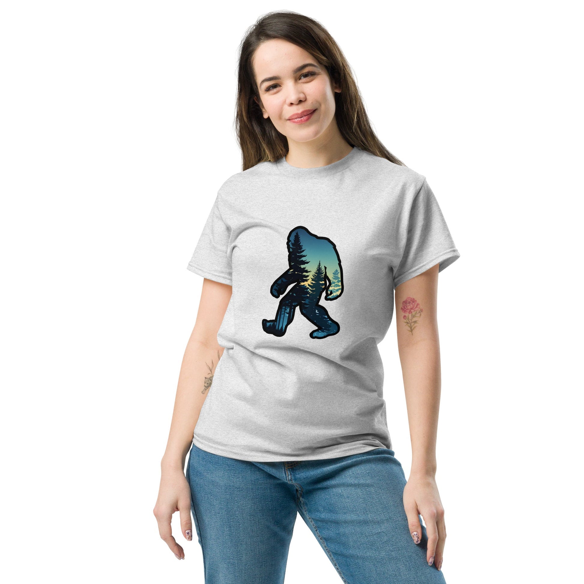 Big Foot Sunset Forest Women's Classic Tee - Women's Shirts - Discovery Co.