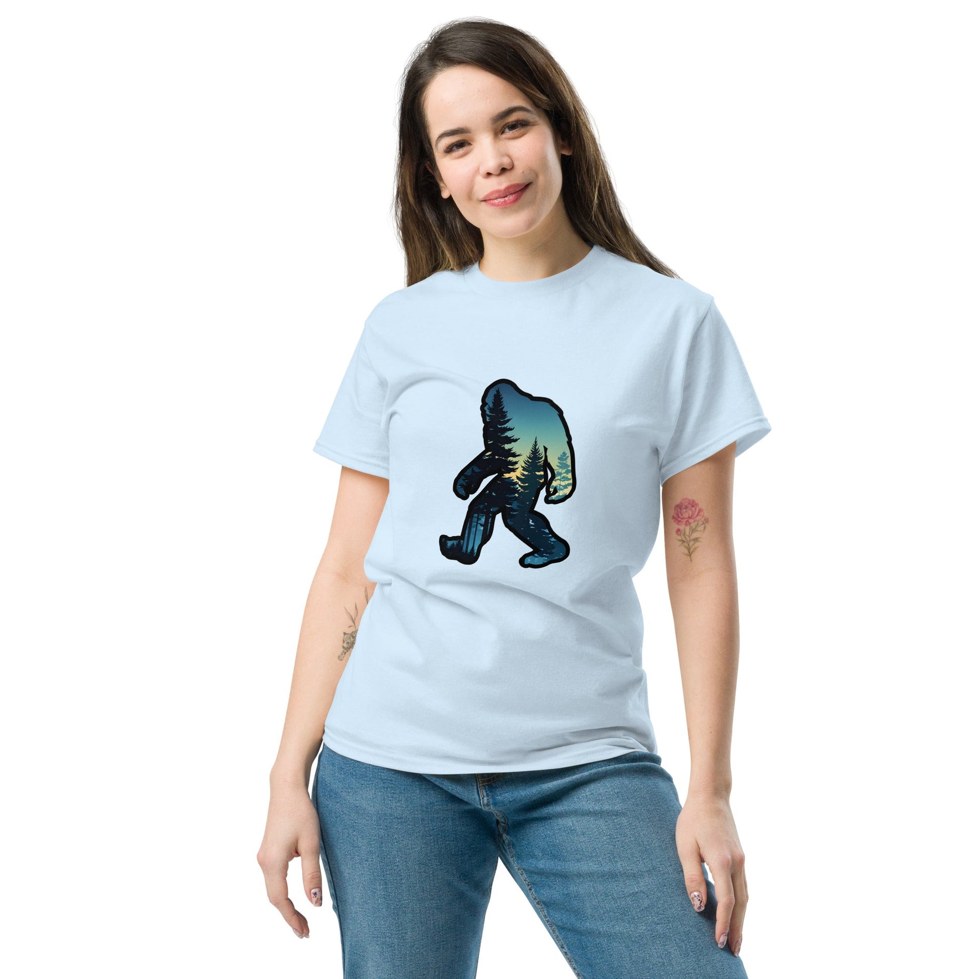 Big Foot Sunset Forest Women's Classic Tee - Women's Shirts - Discovery Co.