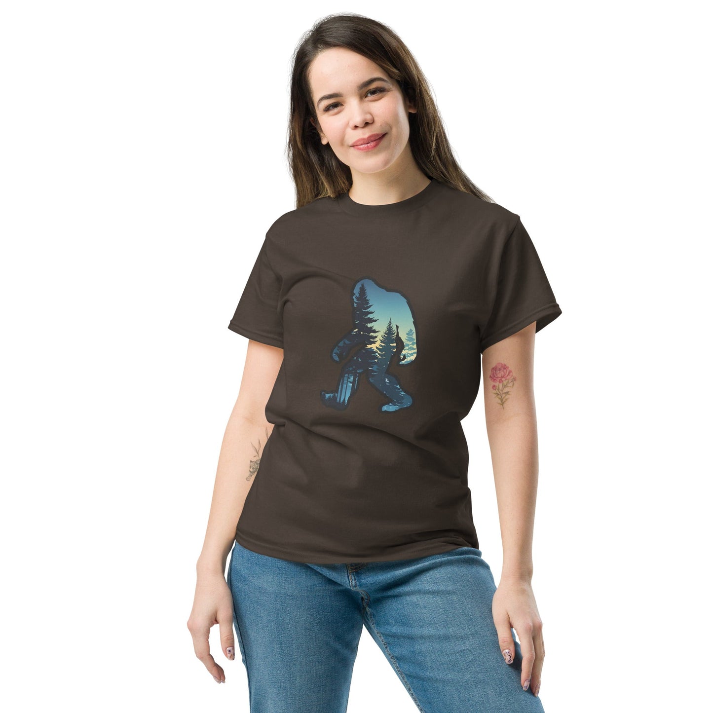 Big Foot Sunset Forest Women's Classic Tee - Women's Shirts - Discovery Co.