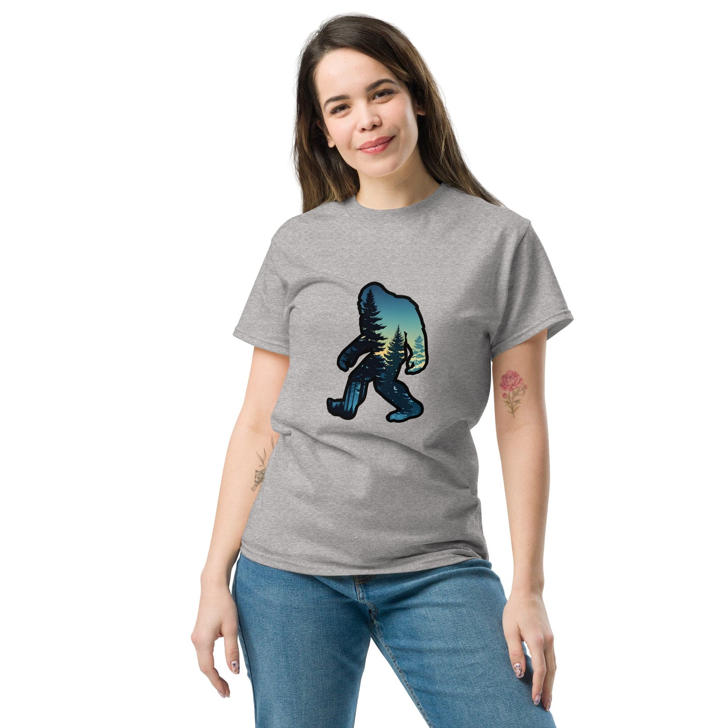 Big Foot Sunset Forest Women's Classic Tee - Women's Shirts - Discovery Co.