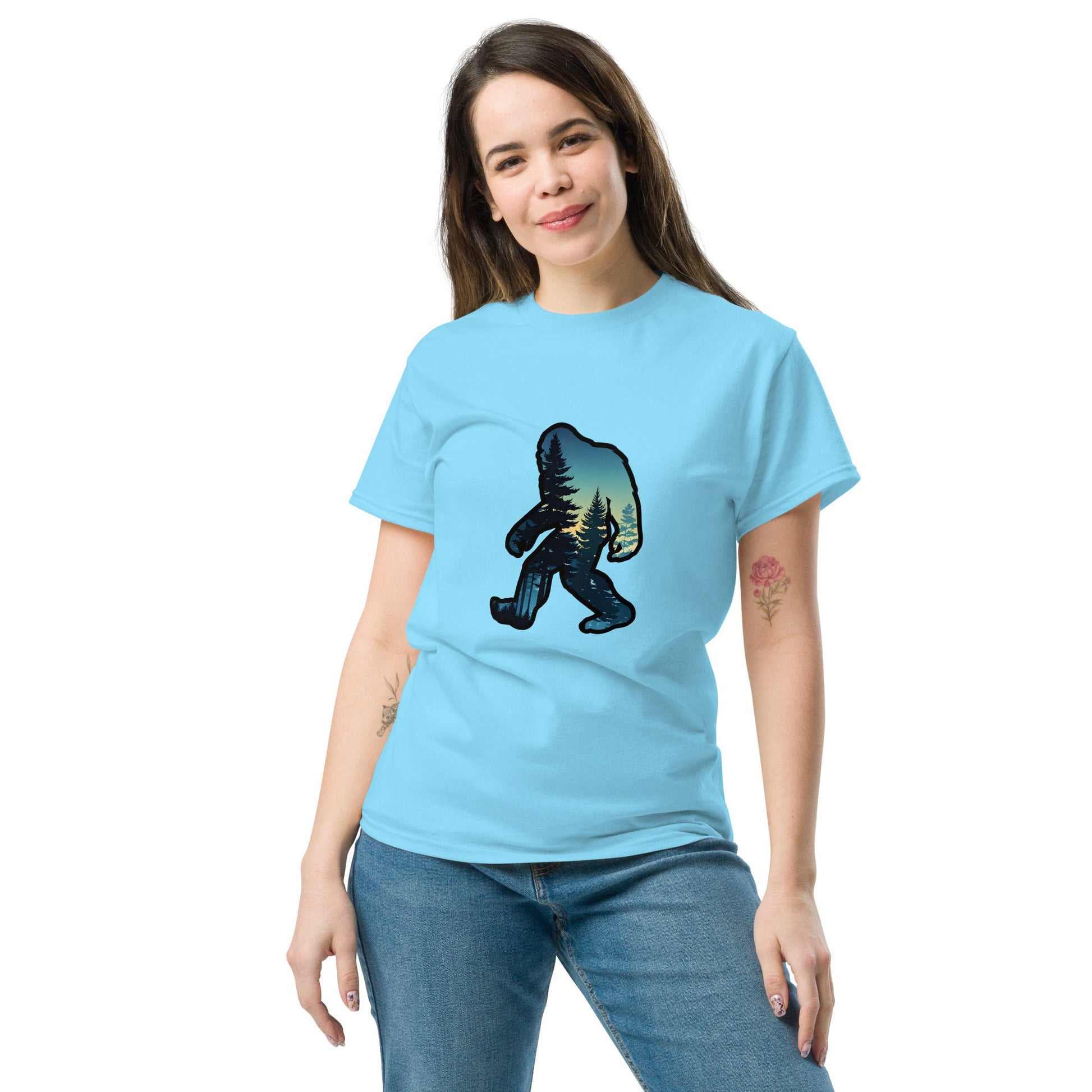 Big Foot Sunset Forest Women's Classic Tee - Women's Shirts - Discovery Co.