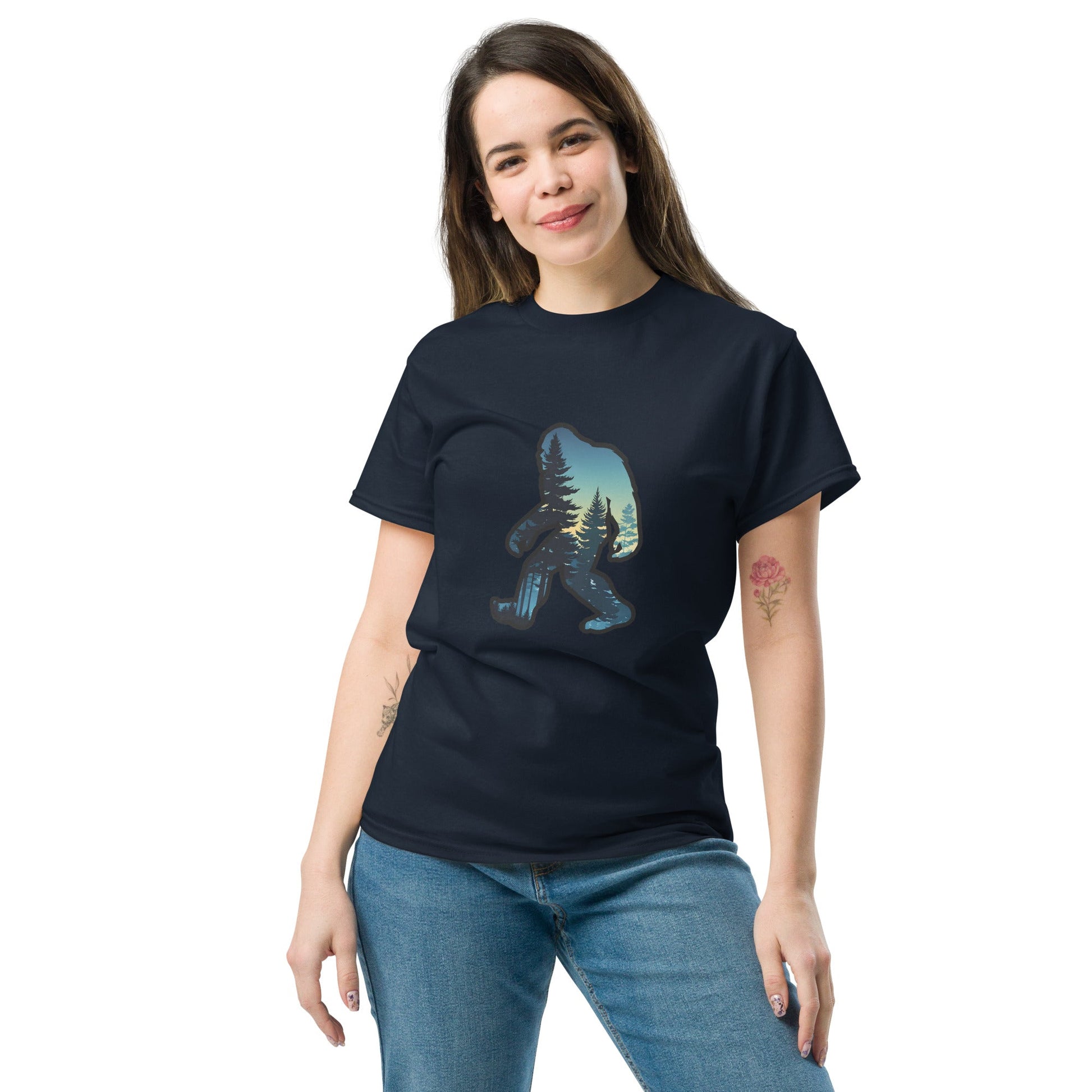 Big Foot Sunset Forest Women's Classic Tee - Women's Shirts - Discovery Co.