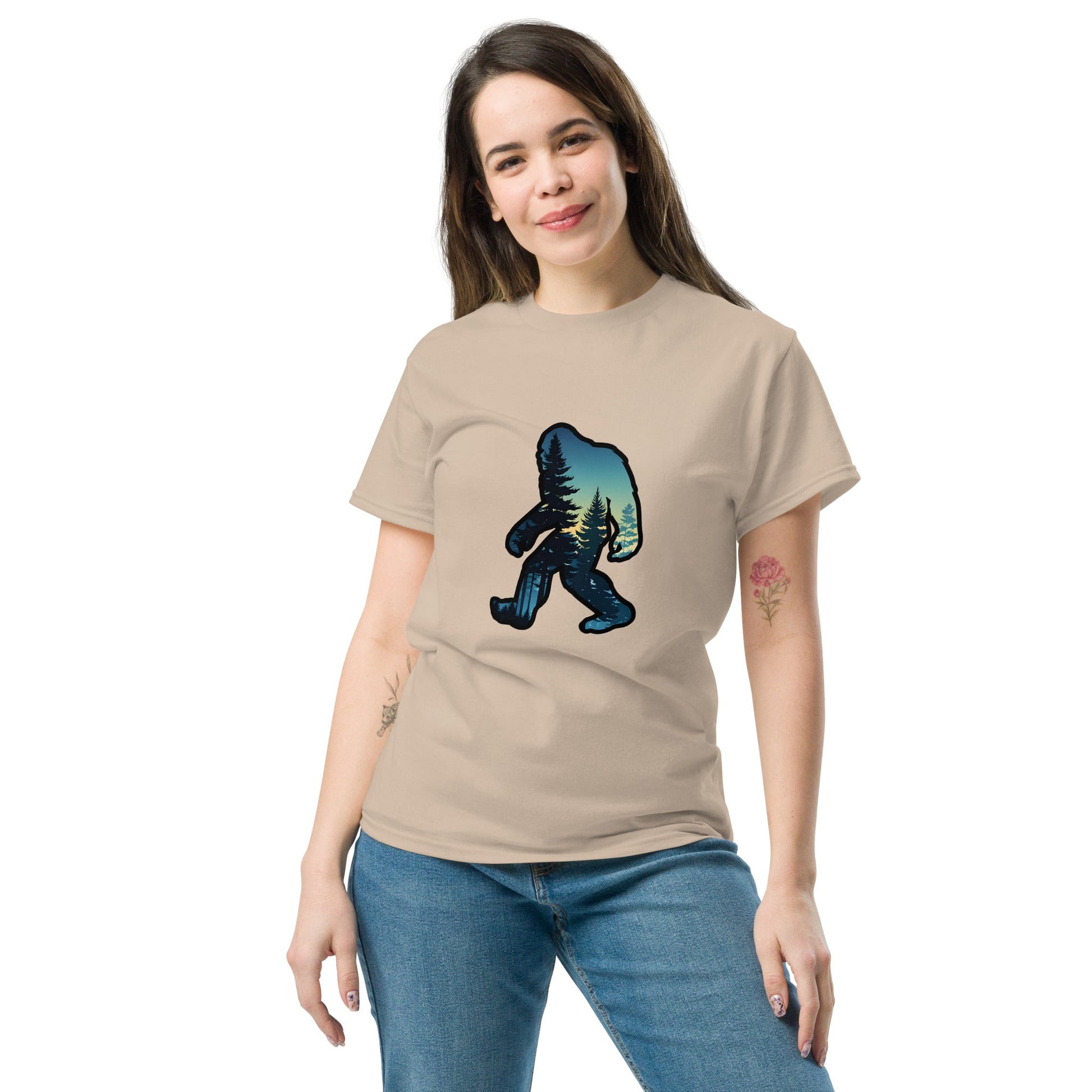 Big Foot Sunset Forest Women's Classic Tee - Women's Shirts - Discovery Co.