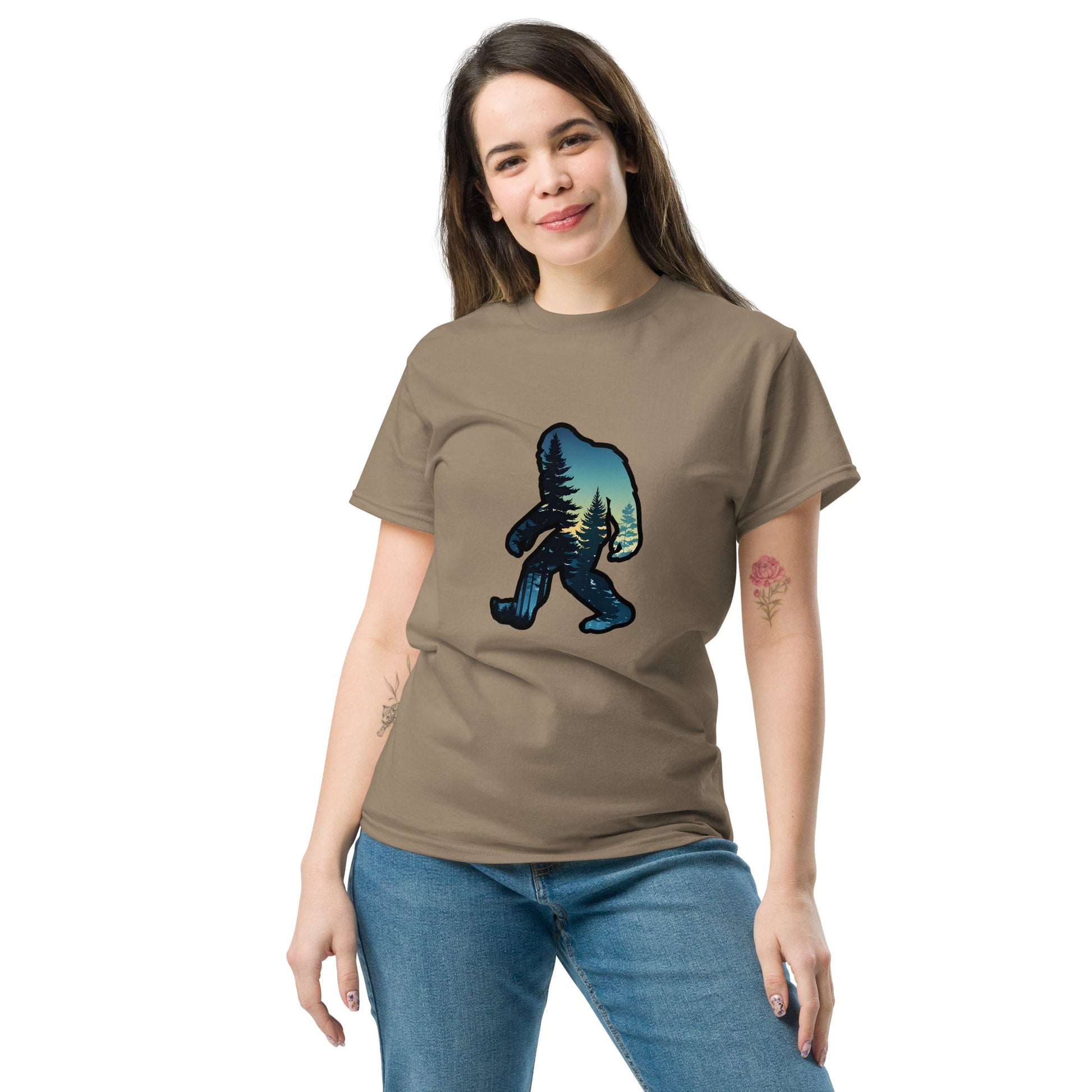 Big Foot Sunset Forest Women's Classic Tee - Women's Shirts - Discovery Co.