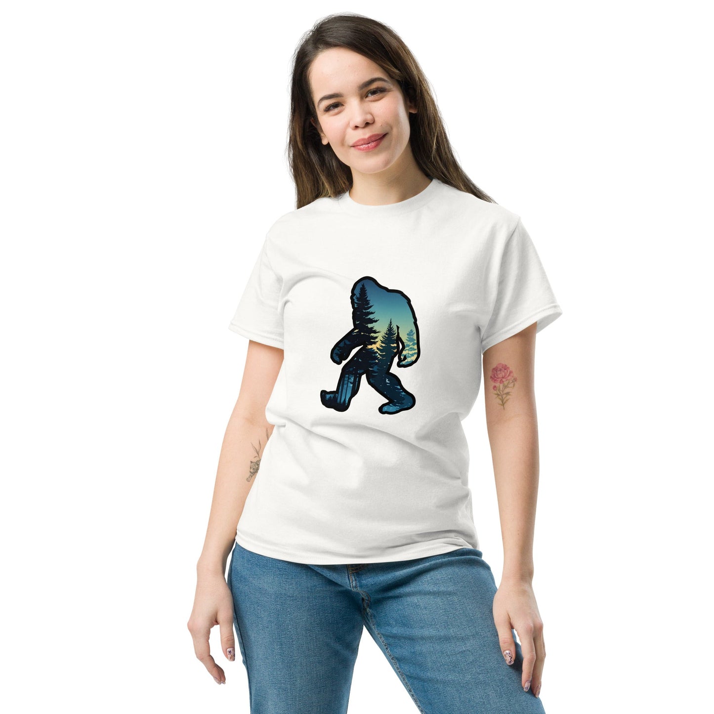 Big Foot Sunset Forest Women's Classic Tee - Women's Shirts - Discovery Co.