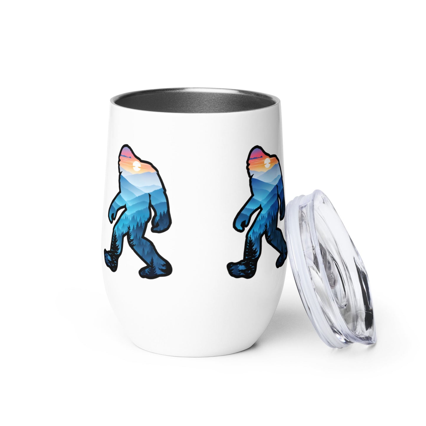 Bigfoot Blue Mountains Stainless Steel Wine Tumbler - Steel Tumbler - Discovery Co.