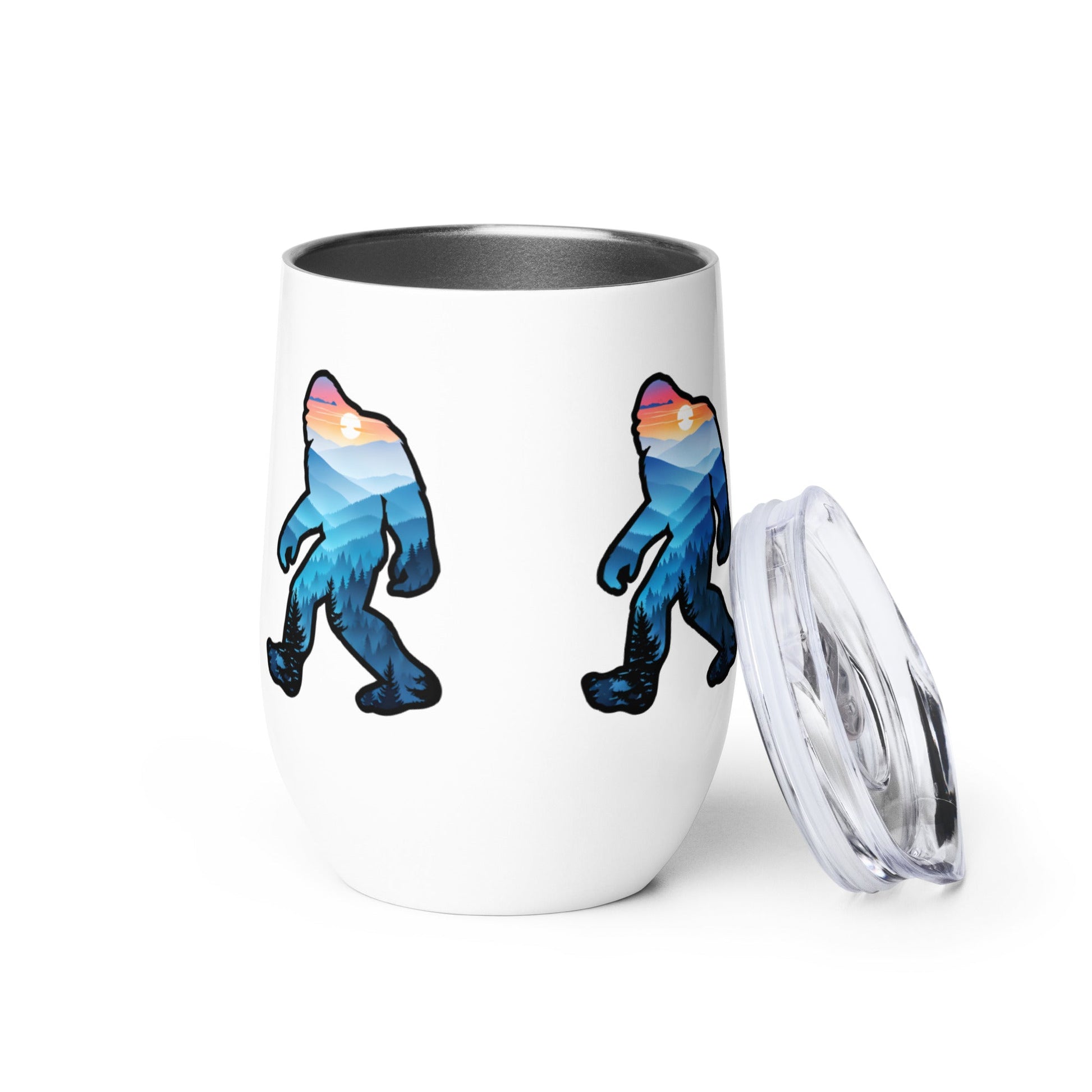 Bigfoot Blue Mountains Stainless Steel Wine Tumbler - Steel Tumbler - Discovery Co.
