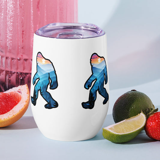 Bigfoot Blue Mountains Stainless Steel Wine Tumbler - Steel Tumbler - Discovery Co.