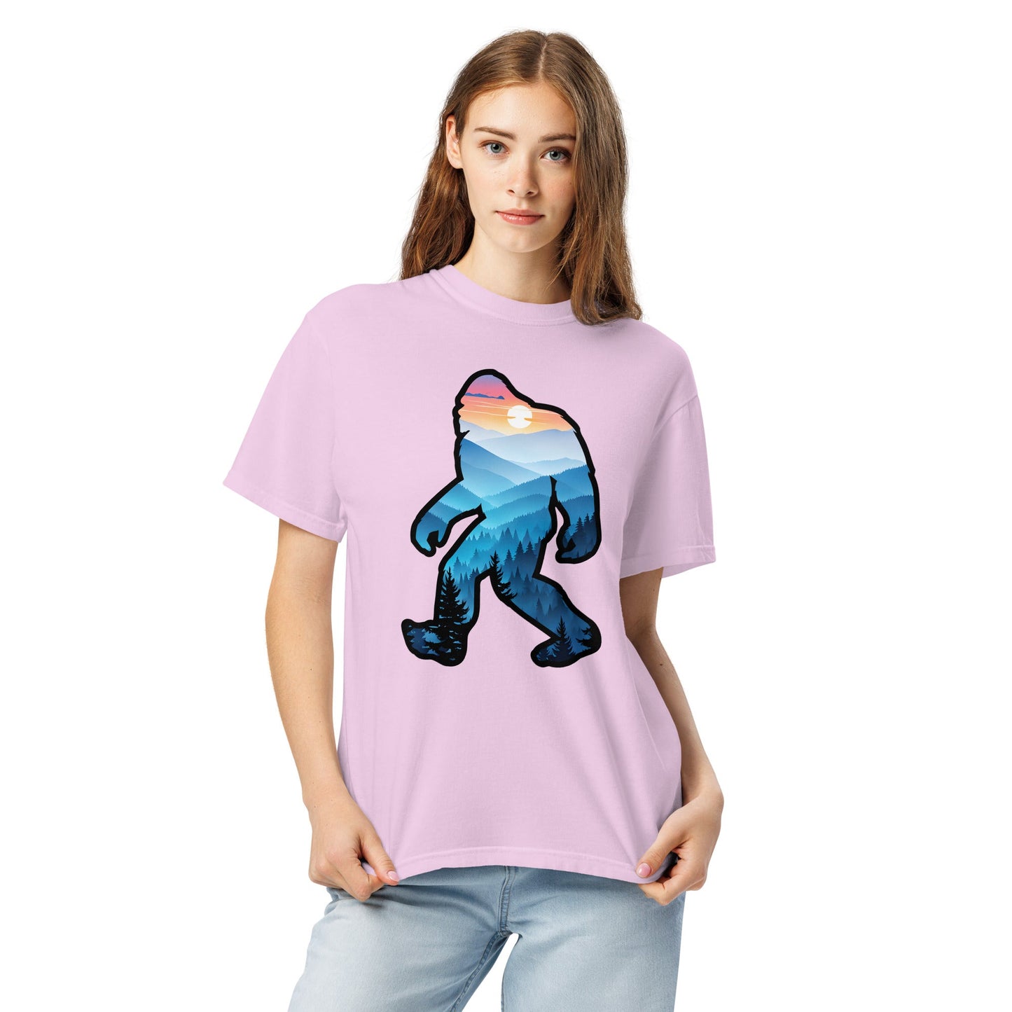 Bigfoot Blue Mountains Women's (Unisex) Premium Tee - Women's Shirts - Discovery Co.