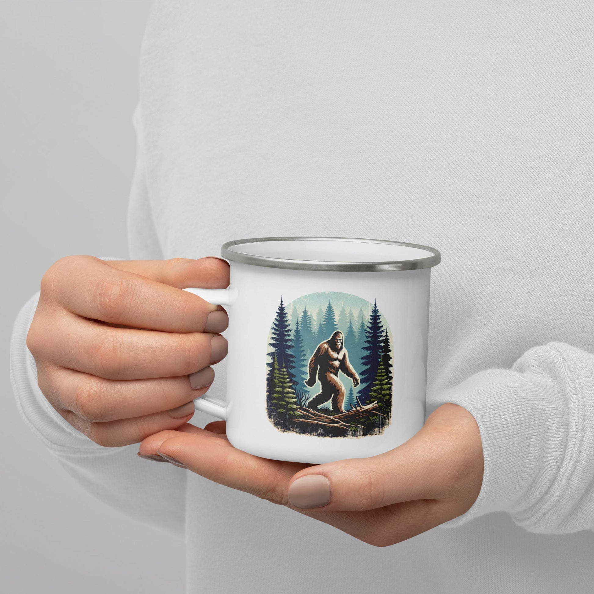 Bigfoot Forest Enamel Mug - Mugs - Discovery Co.