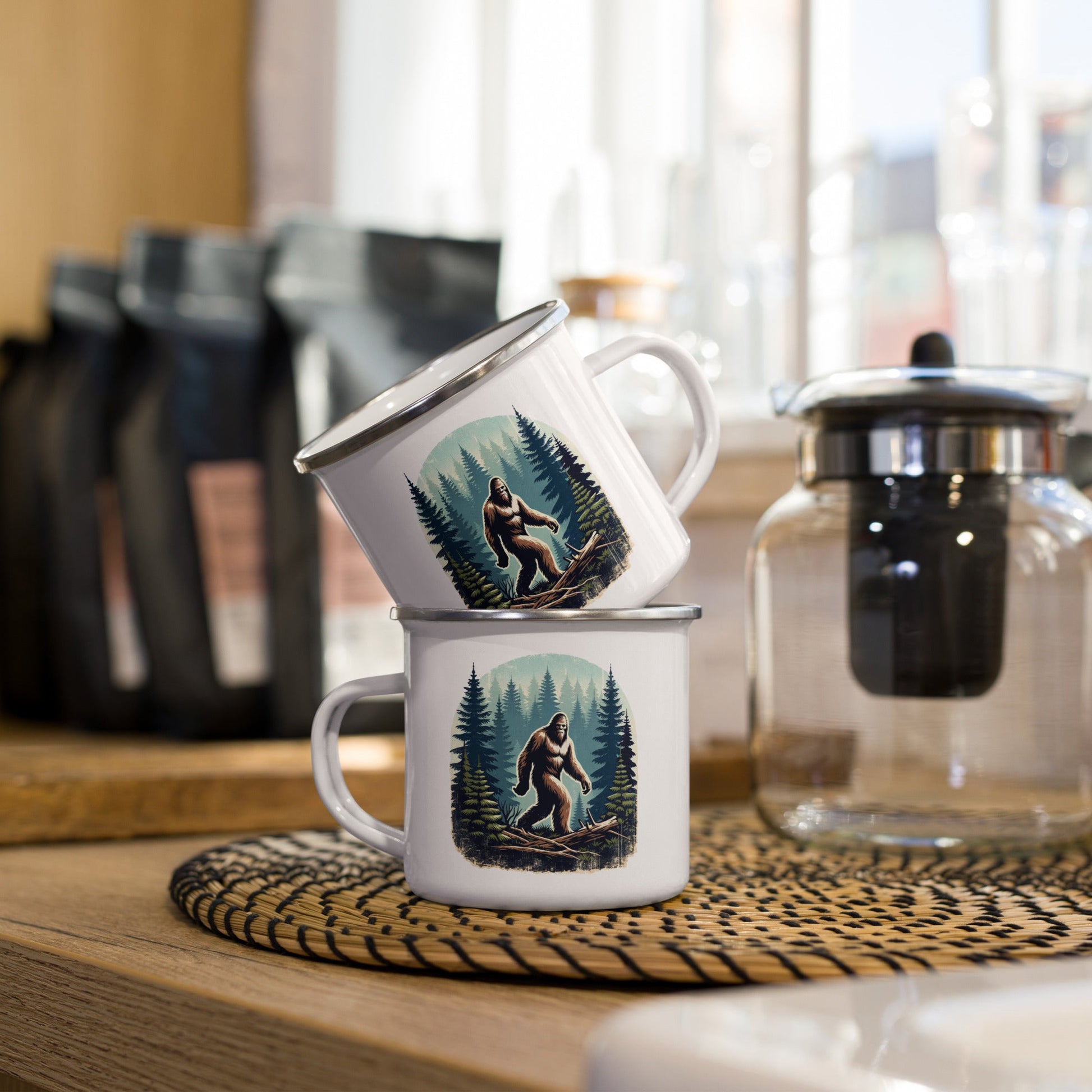 Bigfoot Forest Enamel Mug - Mugs - Discovery Co.