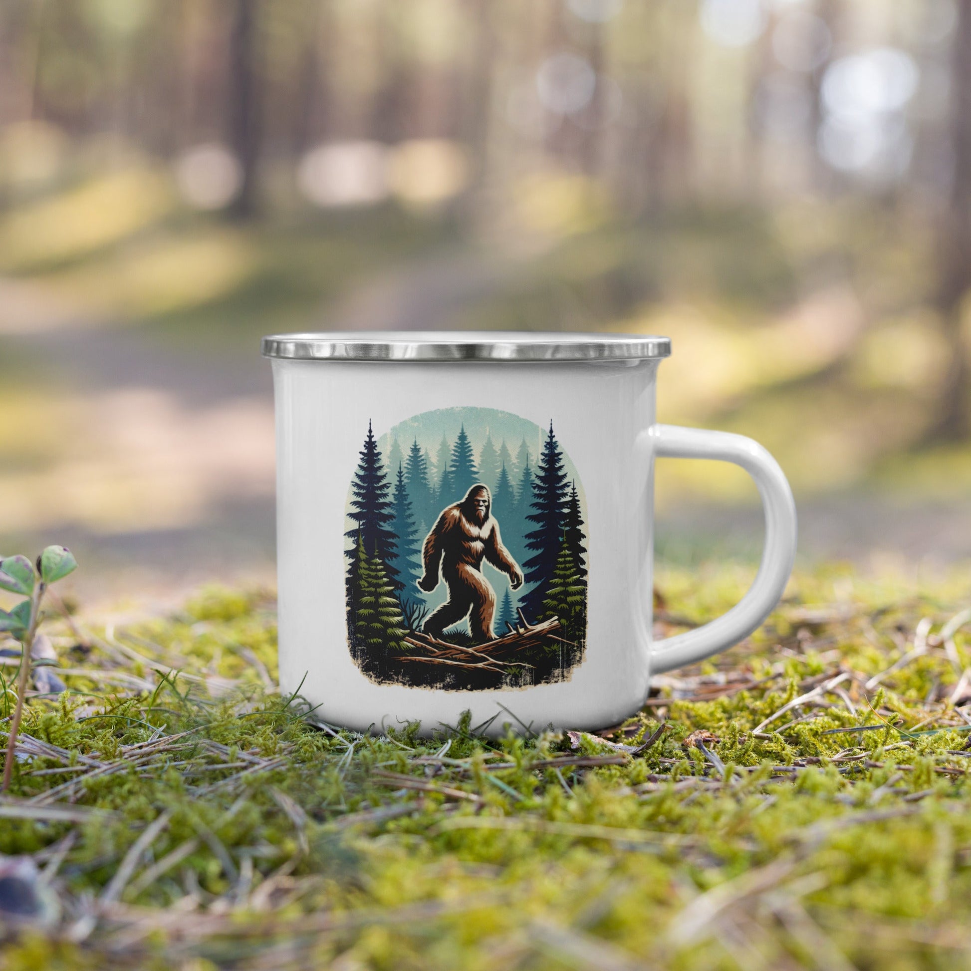 Bigfoot Forest Enamel Mug - Mugs - Discovery Co.