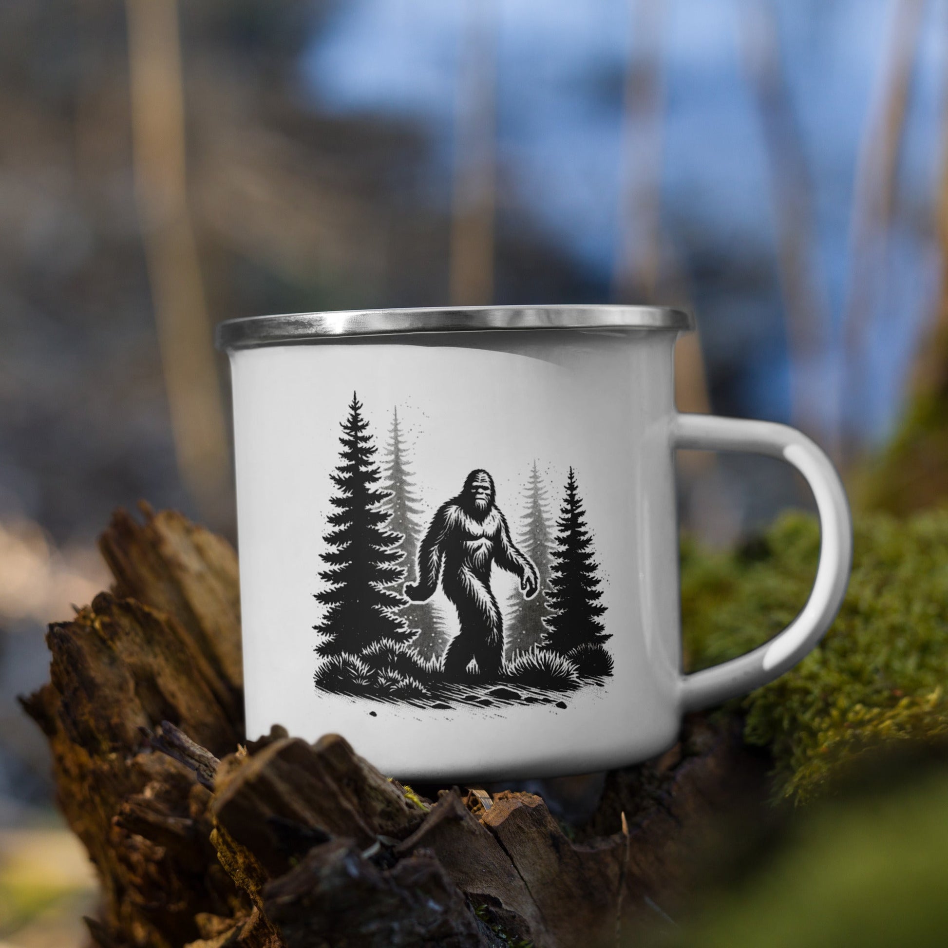 Bigfoot Forest II Enamel Mug - Mugs - Discovery Co.