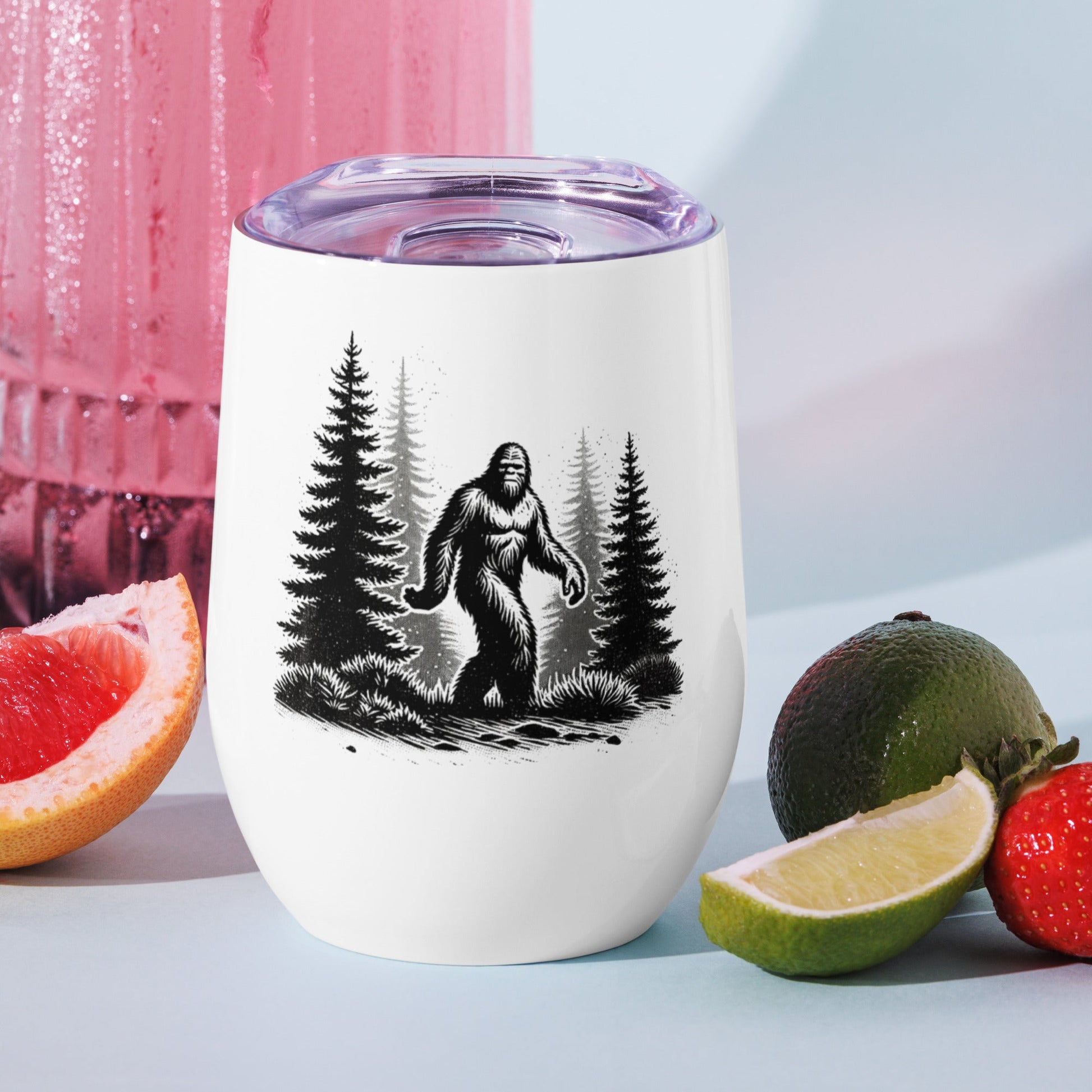 Bigfoot Forest II Stainless Steel Wine Tumbler - Steel Tumbler - Discovery Co.