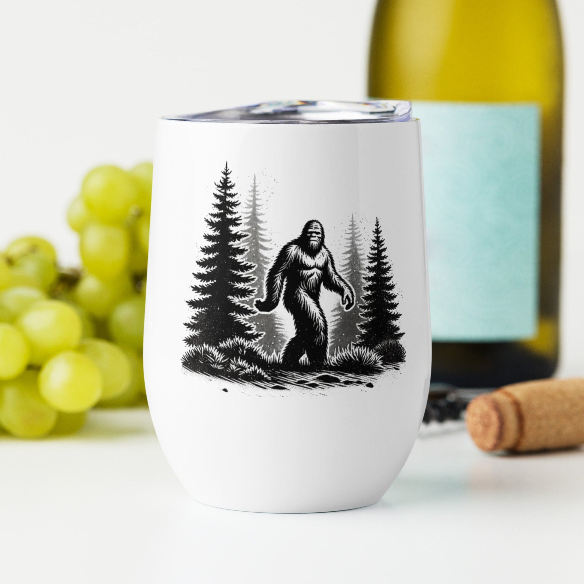 Bigfoot Forest II Stainless Steel Wine Tumbler - Steel Tumbler - Discovery Co.