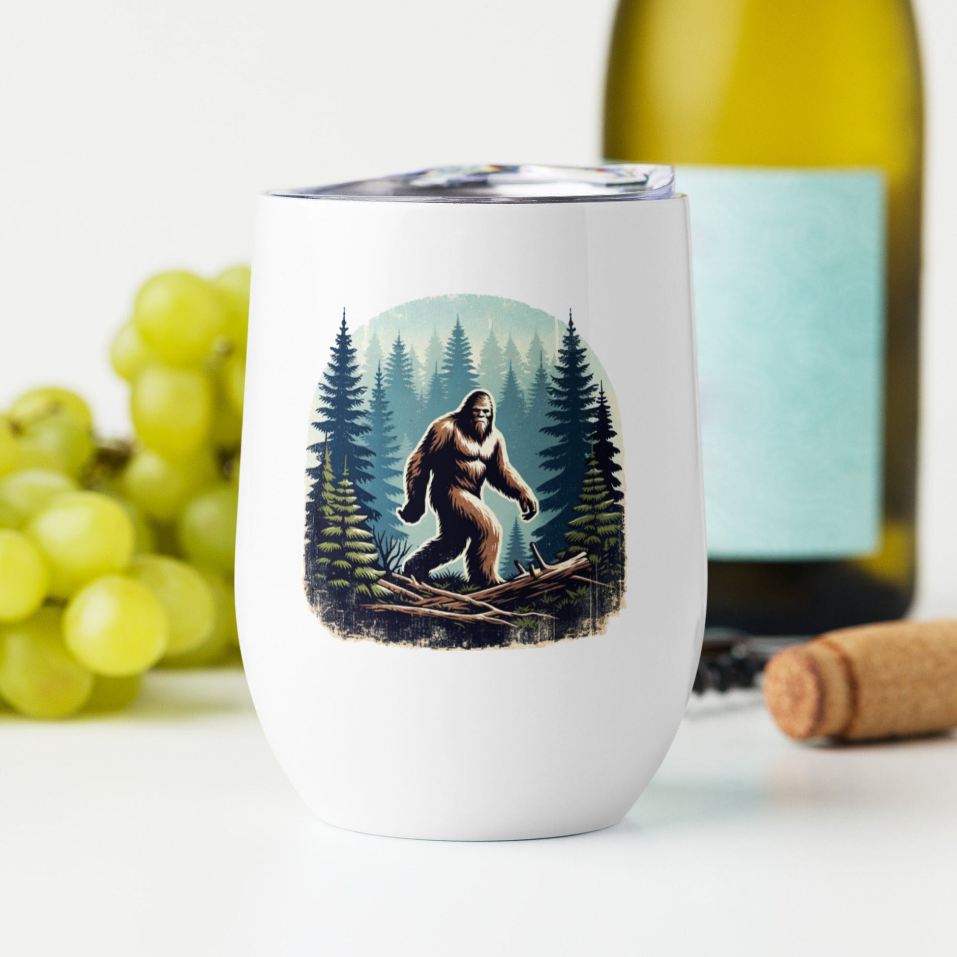 Bigfoot Forest Stainless Steel Wine Tumbler - Steel Tumbler - Discovery Co.