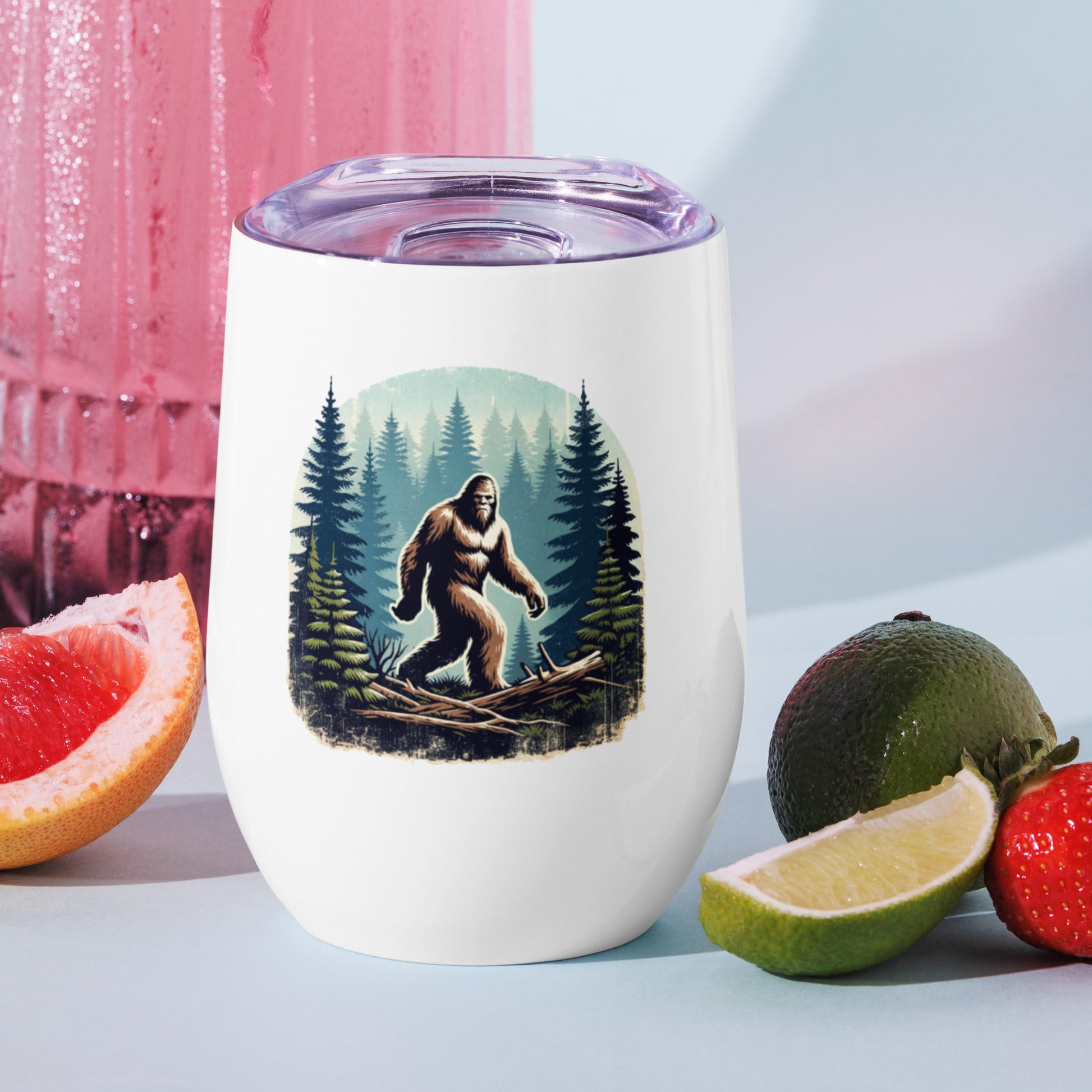 Bigfoot Forest Stainless Steel Wine Tumbler - Steel Tumbler - Discovery Co.
