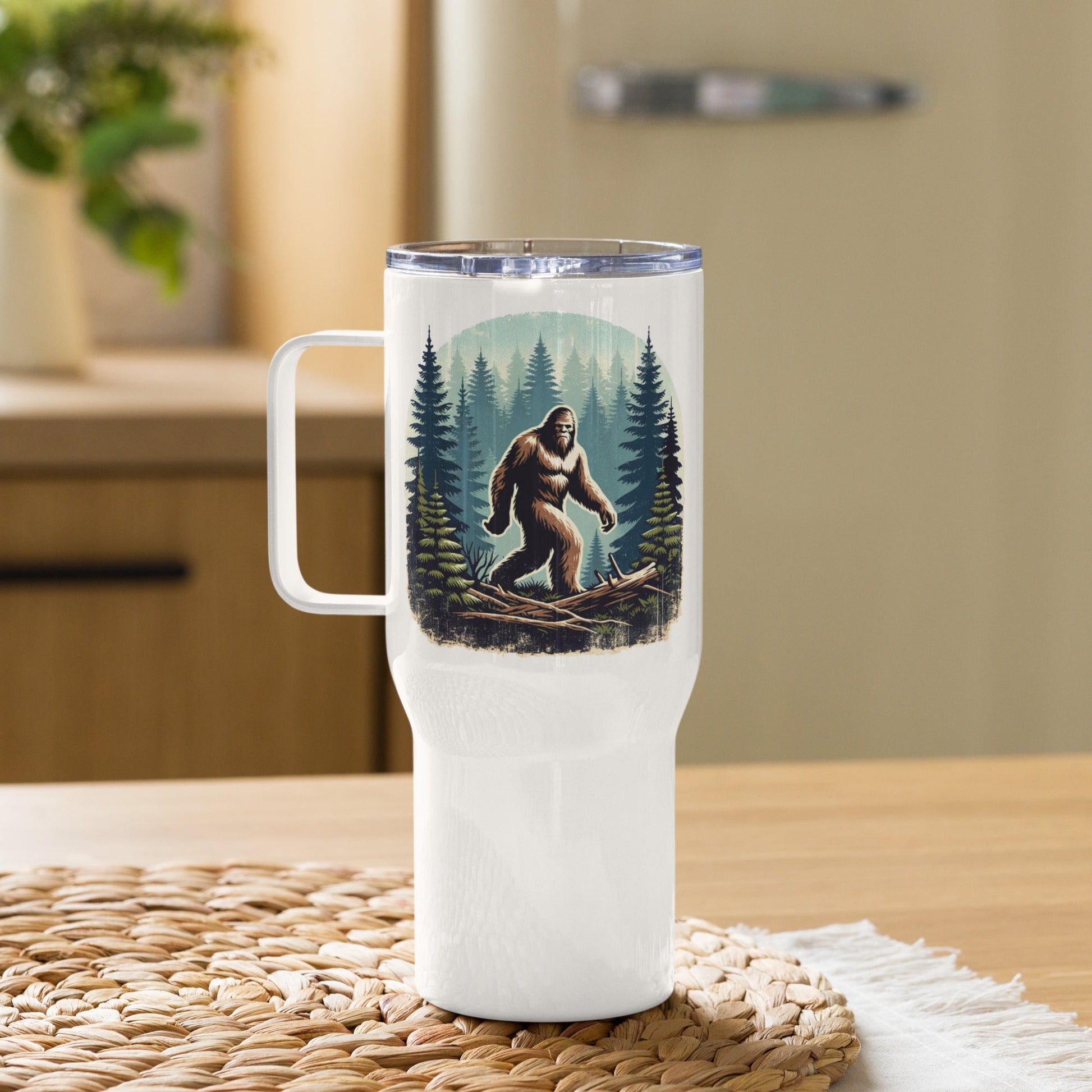 Bigfoot Forest Travel Mug With Handle (25 oz and 40 oz) - Travel Mug - Discovery Co.