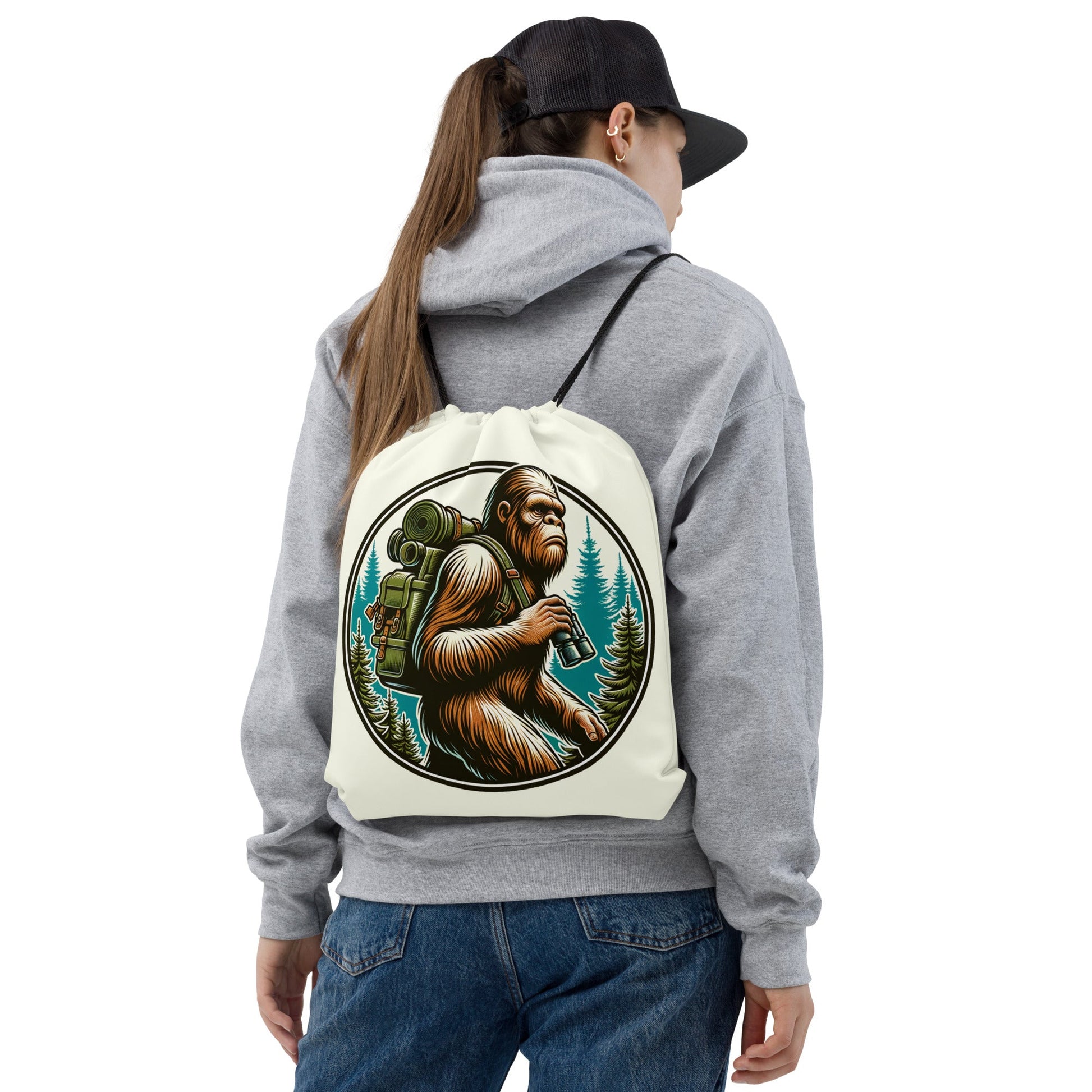 Bigfoot Hiking Drawstring Bag - Drawstring Bag - Discovery Co.
