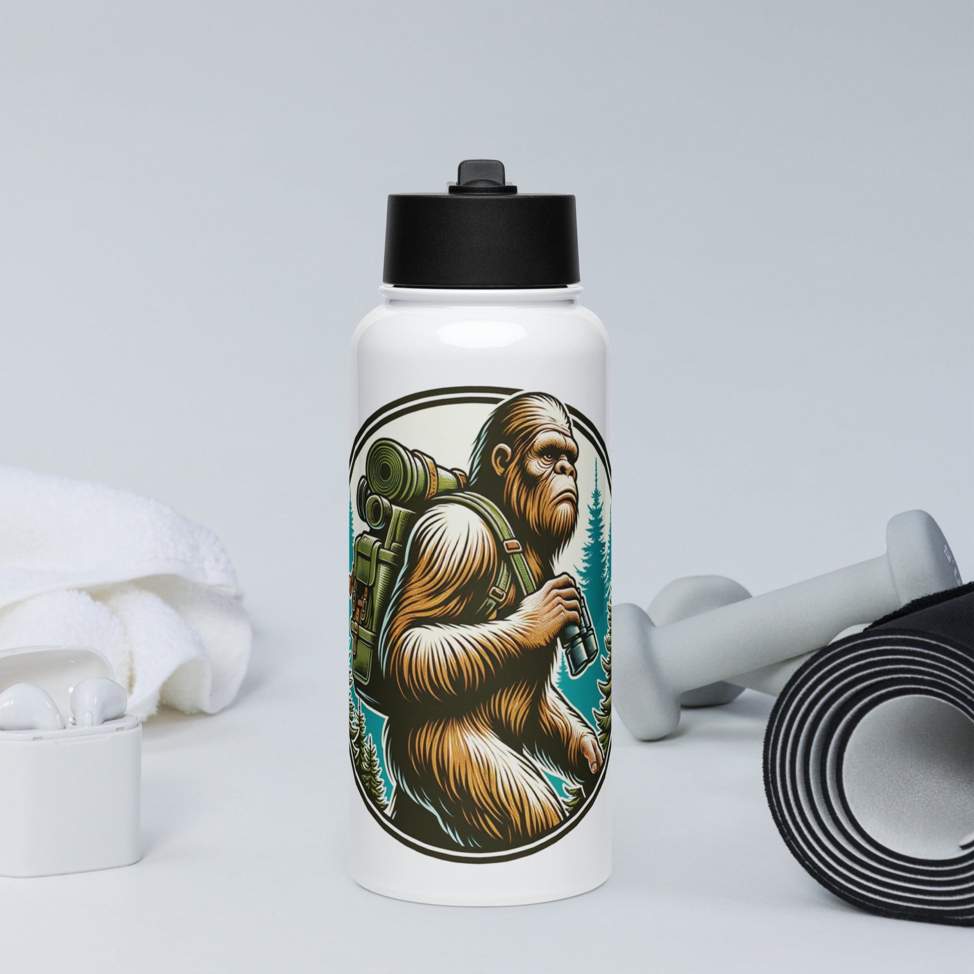 Bigfoot Hiking Stainless Steel Water Bottle With Straw Lid - Stainless Steel Water Bottle With Straw Lid - Discovery Co.